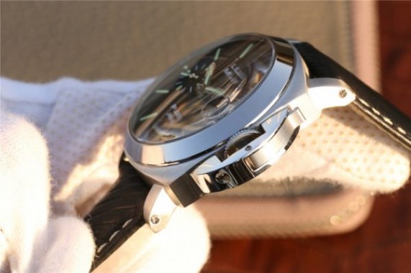Replica Panerai PAM048 XF Black Dial Black Leather Strap A7750 - Top club