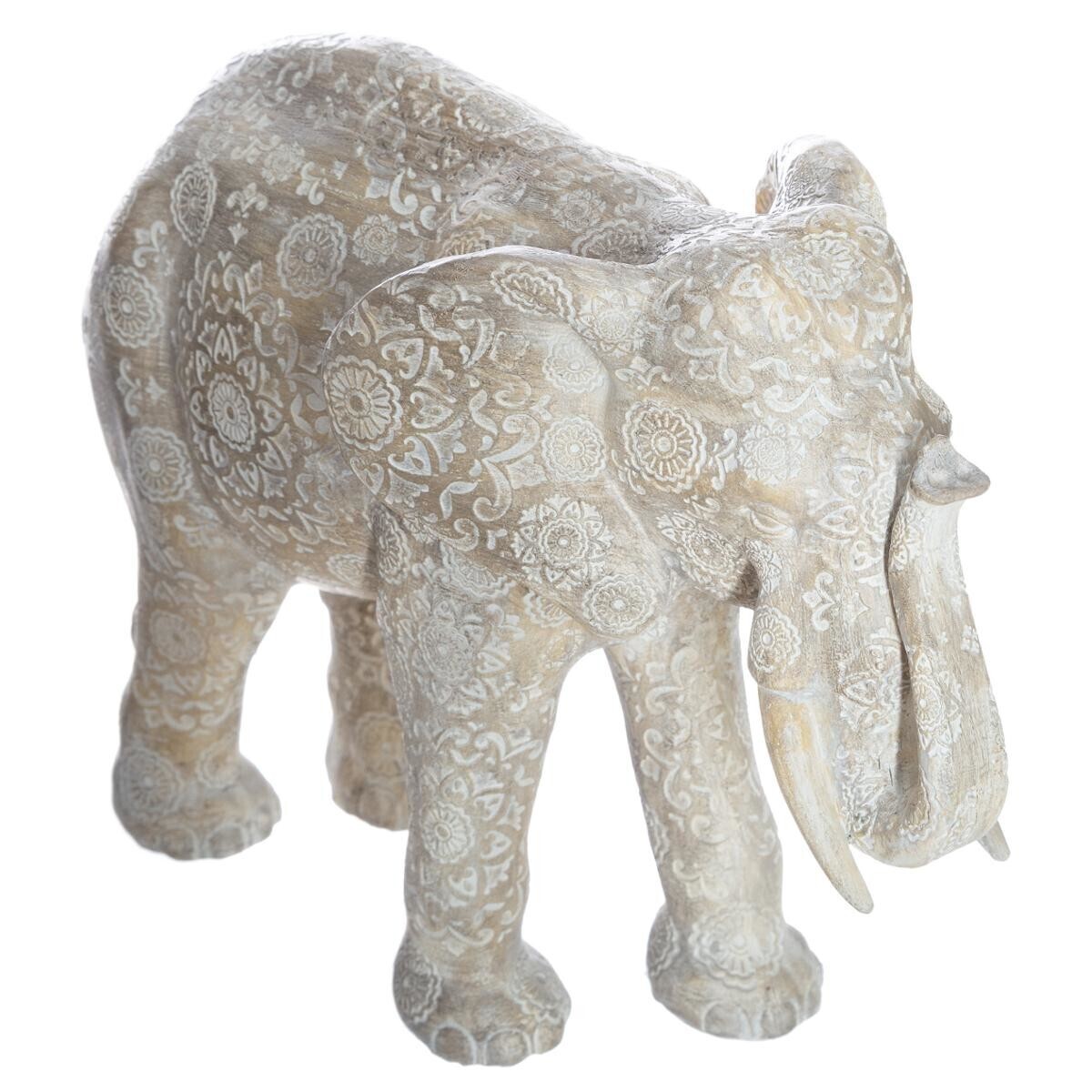 Statue elephant "Enzo" Bleached effect, H.22 cm