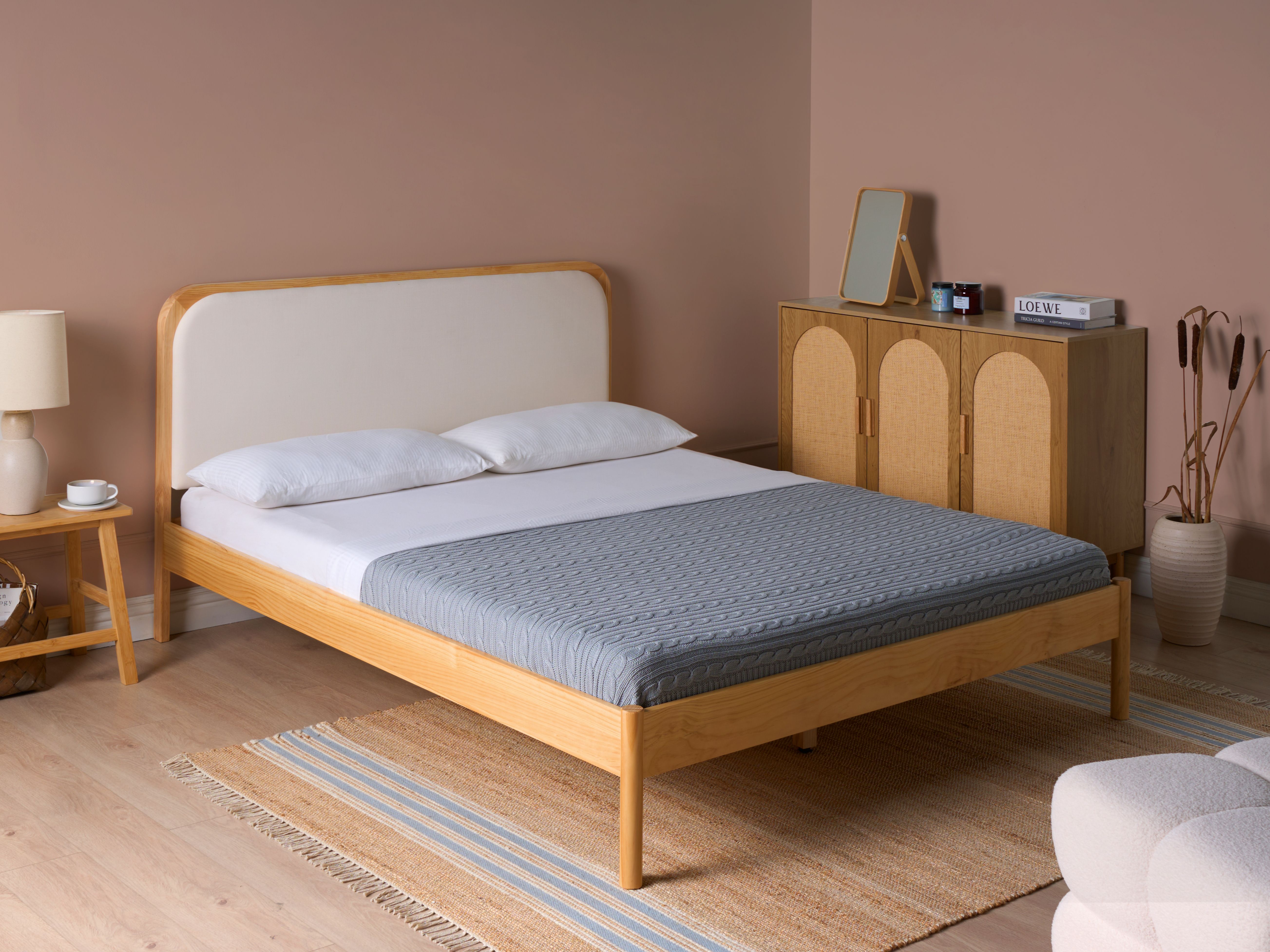 Bed Pine Wood DOSCHES 160 x 200 cm (EU King Size) Light Brown
