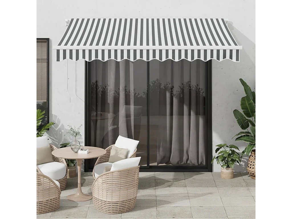 Auvent rétractable automatique anthracite et blanc 300x250 cm FR16320