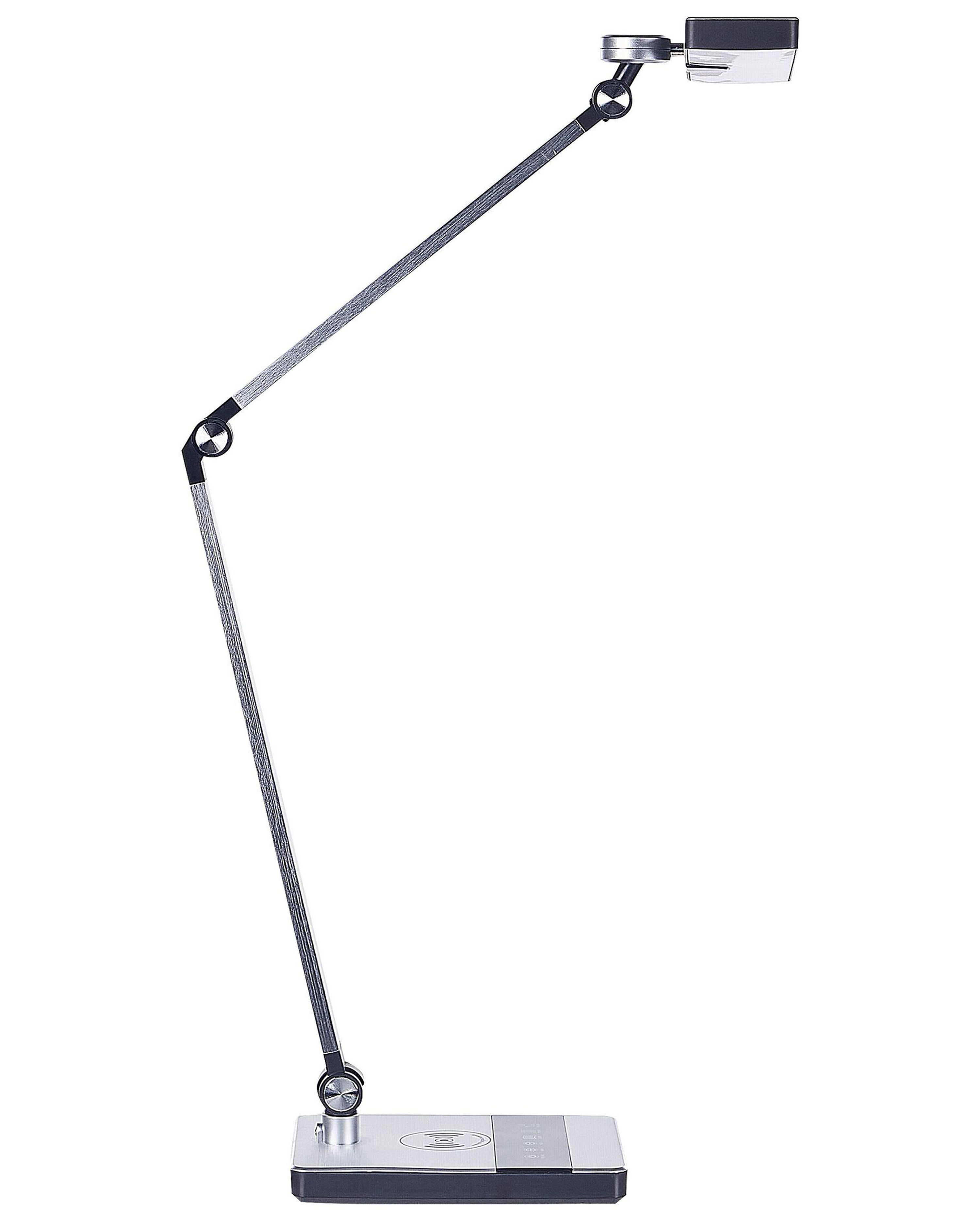 LED Desk Lamp LACERTA with Wireless Charger Metal Silver