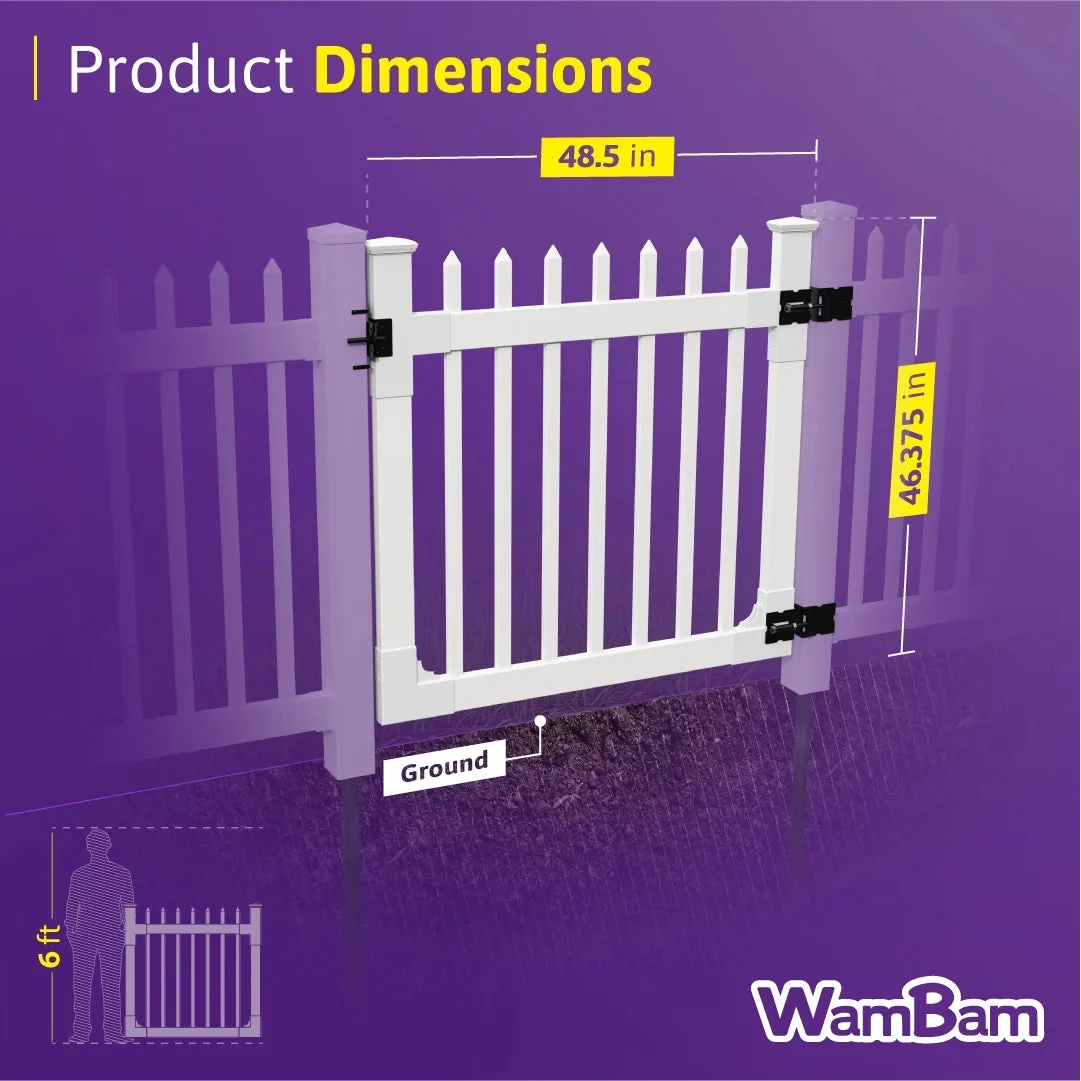 WamBam White Vinyl Picket Fence Panel Kit, 4ft H x 6ft W, 1 Panel + 1 Post - BL19101 - Image 16 WamBam White Vinyl Picket Fence Panel Kit, 4ft H x 6ft W, 1 Panel + 1 Post - BL19101 - Image 16