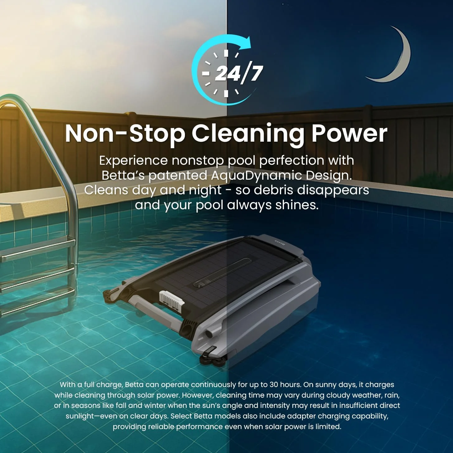 Betta Solar-Powered Robotic Pool Skimmer With Twin SCT Motors - SE Plus - Image 2 Betta Solar-Powered Robotic Pool Skimmer With Twin SCT Motors - SE Plus - Image 2