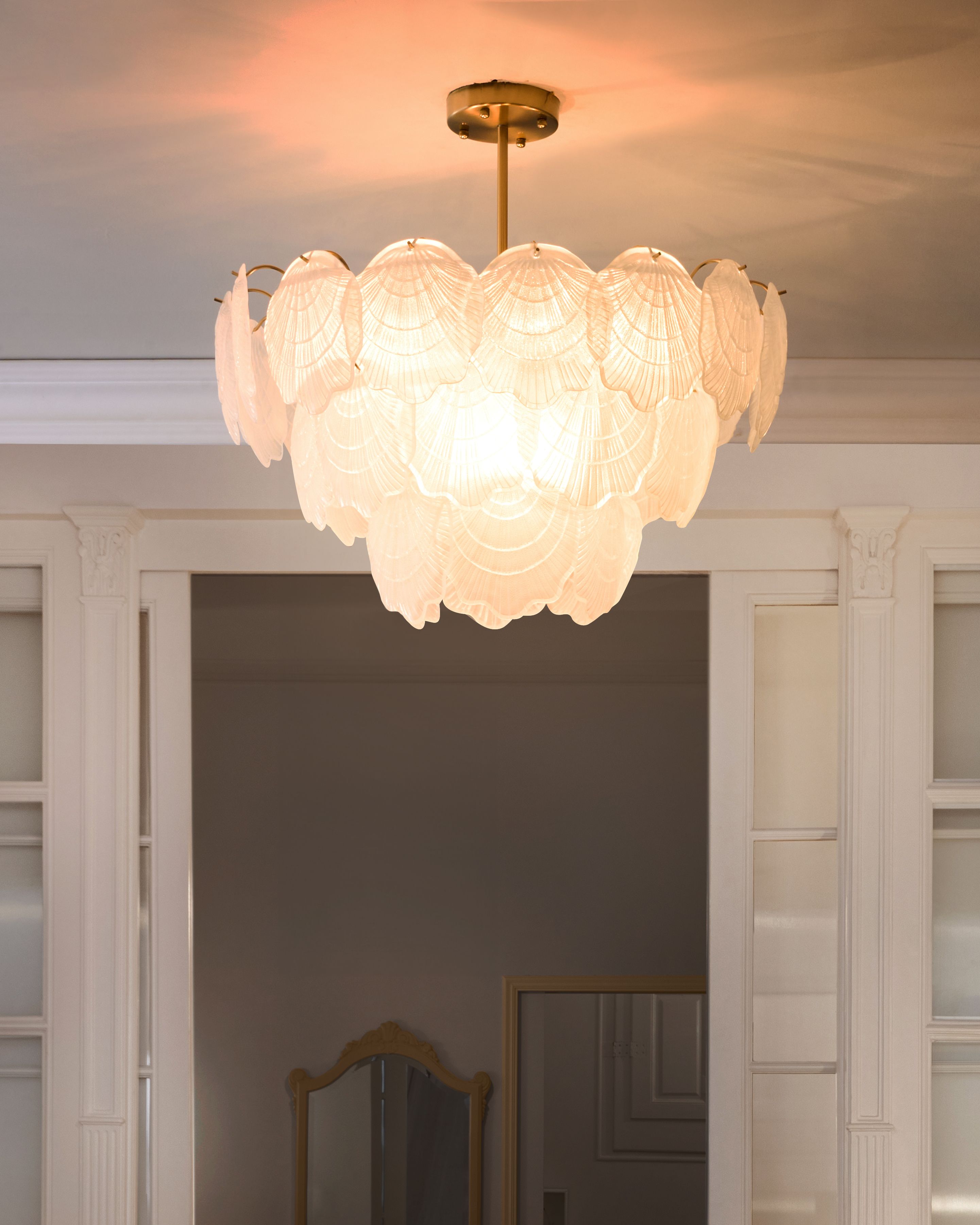 Chandelier CAPLINA Glass Brass