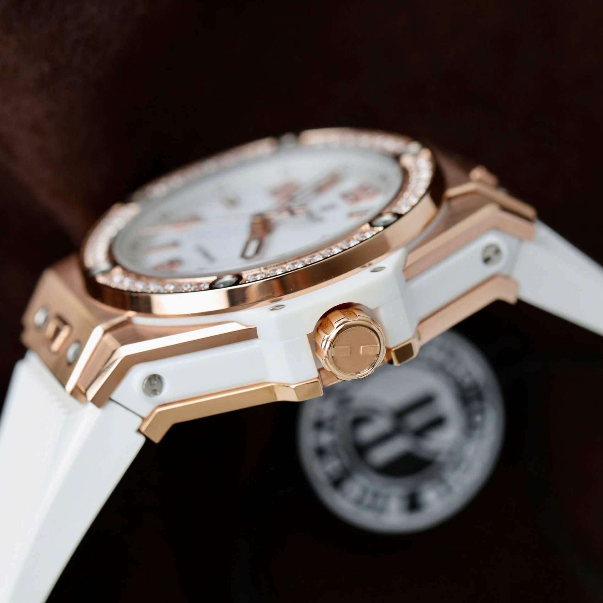 Hublot Big Bang One Click King Gold Replica Watches White Rubber Strap 39mm - Top club