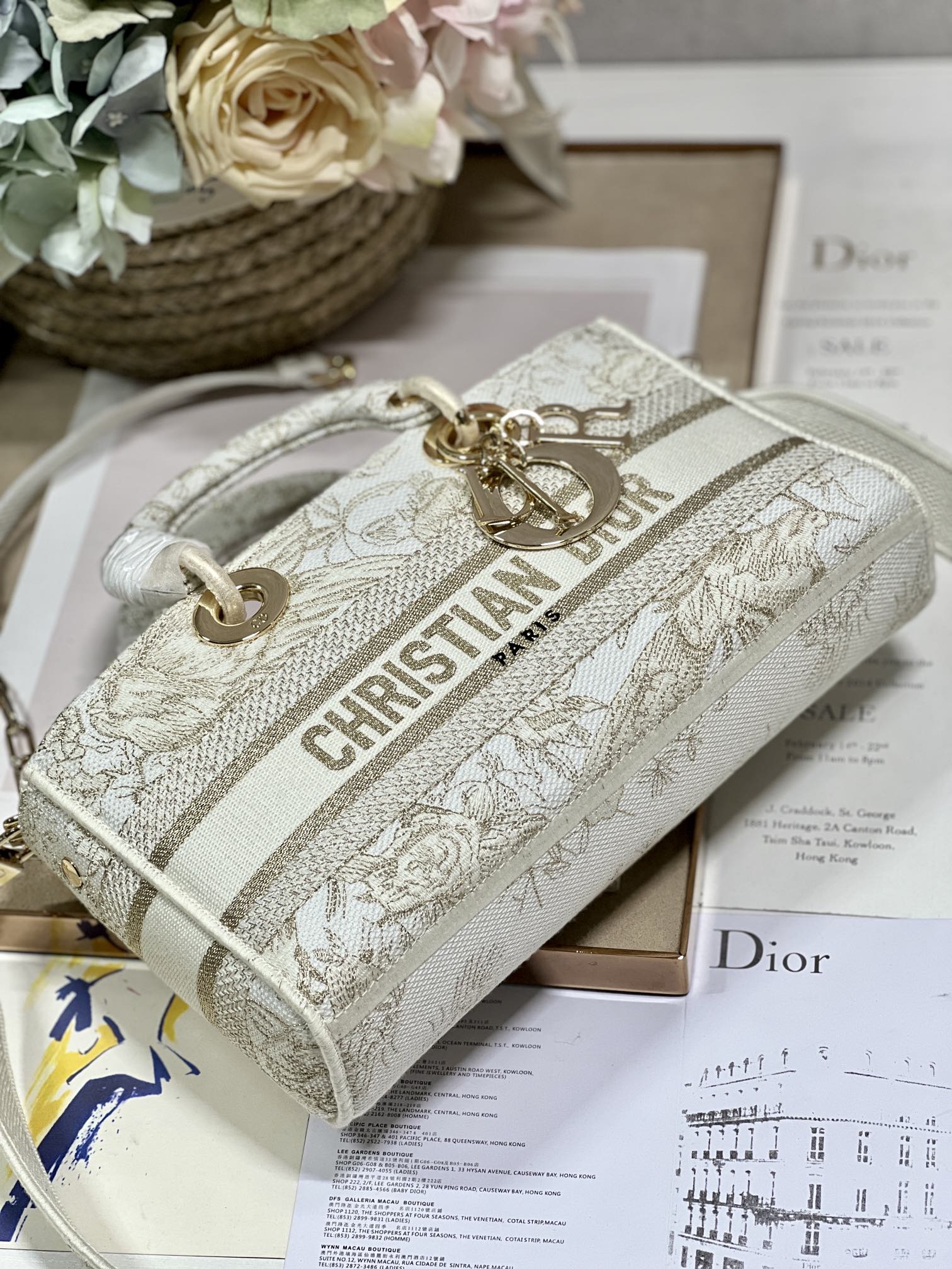 Medium Lady D-Joy Bag Beige For Women 10in/26cm1:1High-quality replica