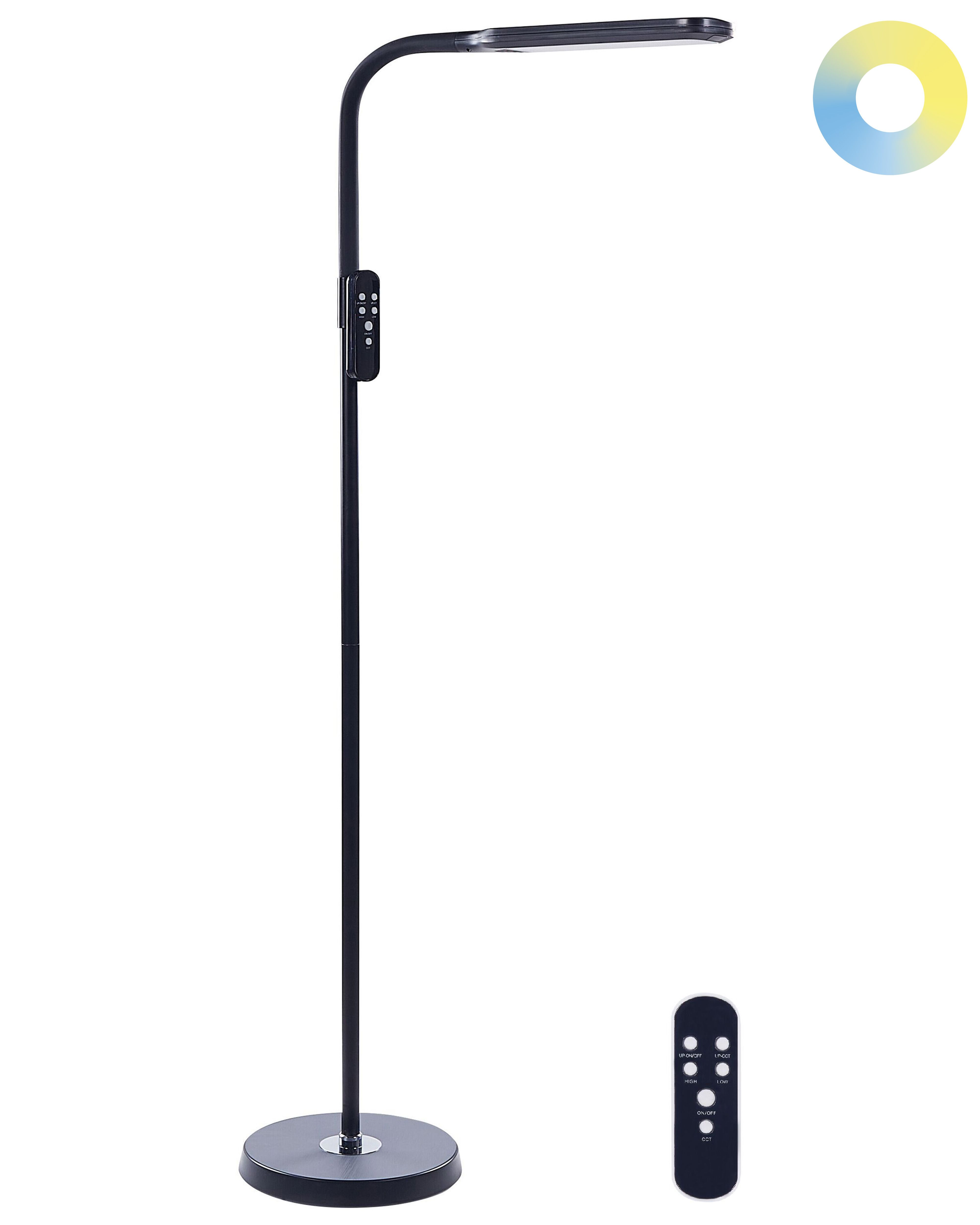 LED Floor Lamp ARIES with Remote with Dimmer Metal Black