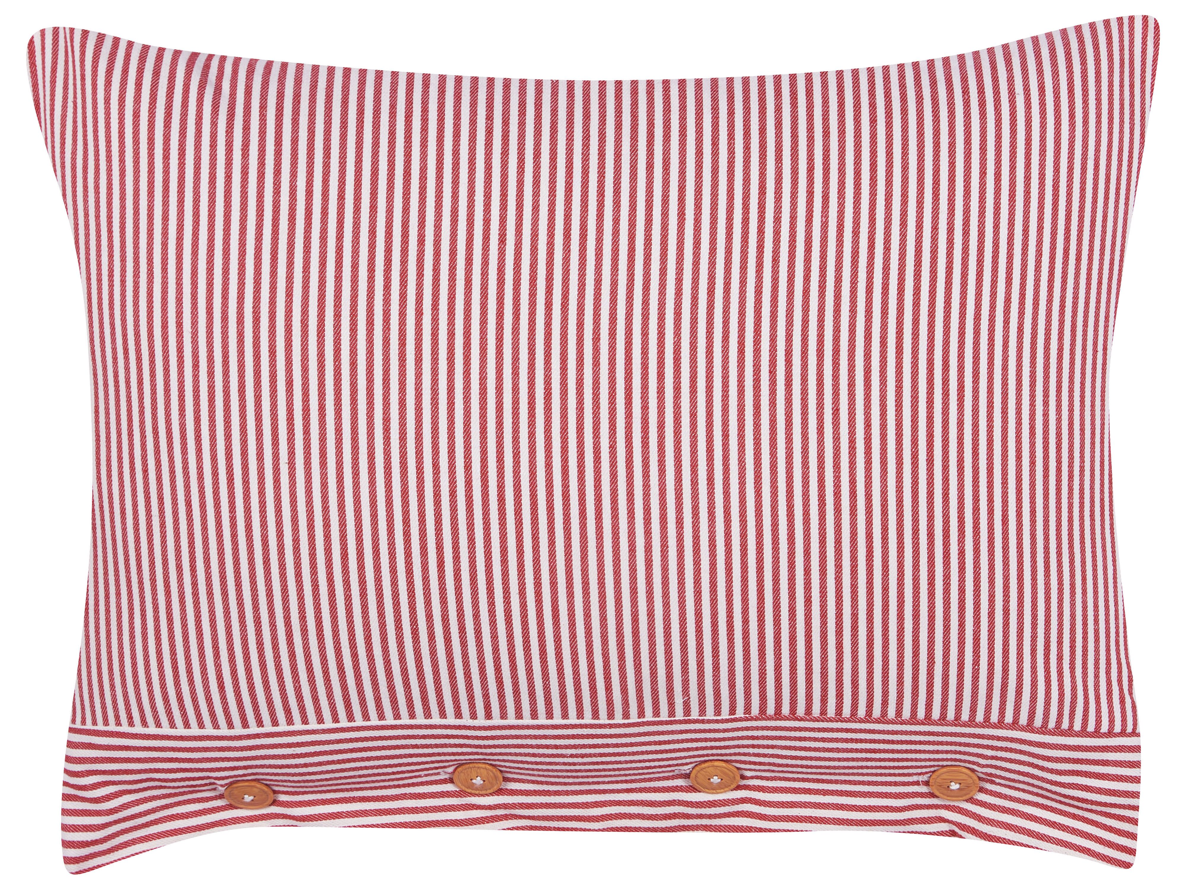 Throw Cushion AALITA Cotton 40 x 60 cm Red Striped