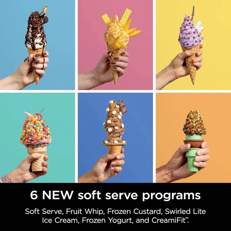 Ninja CREAMi Swirl Ice Cream And Soft Serve Maker, 13 Programs, Two 16oz Pints - NC701