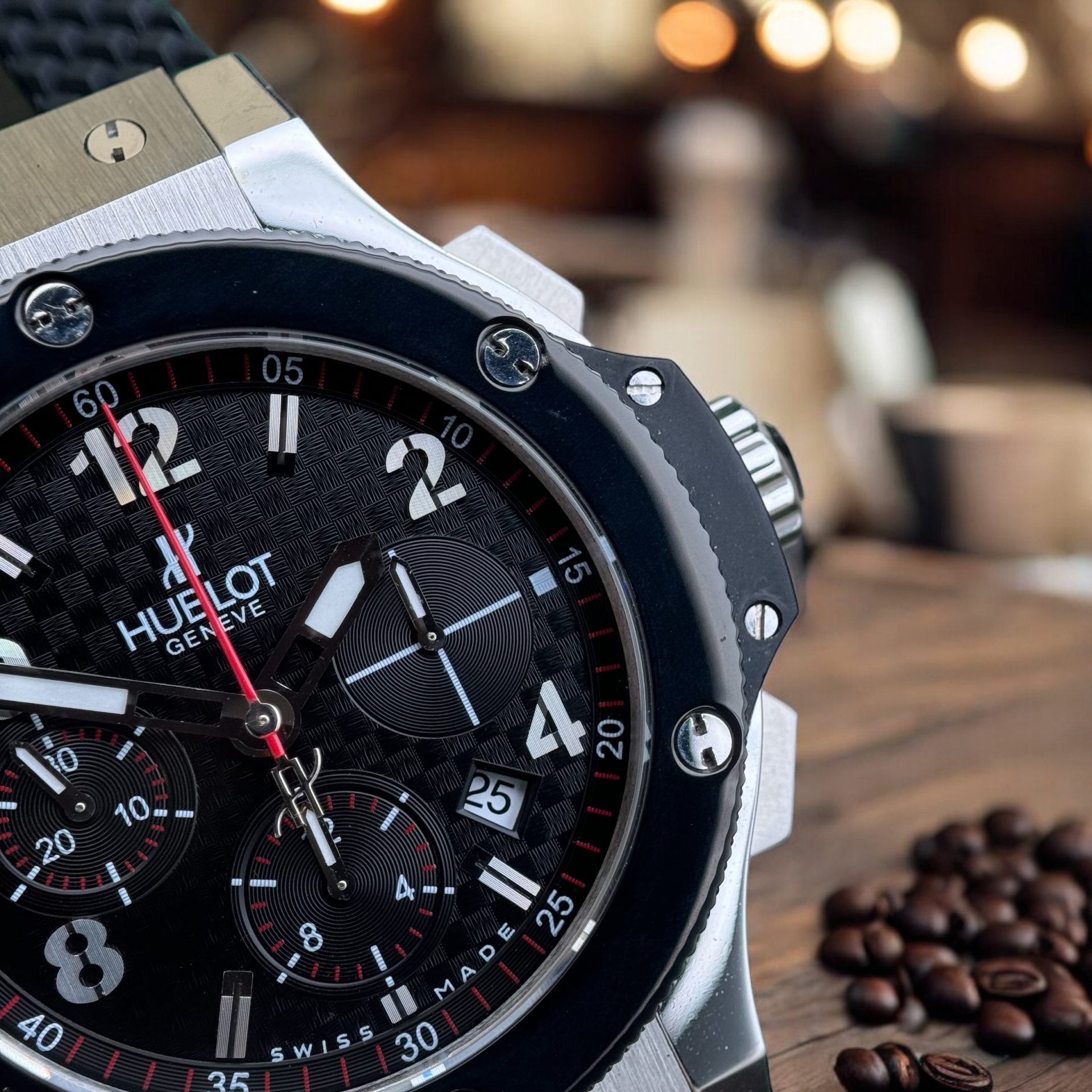 Hublot Replica 1:1 Watch Big Bang Chronograph Titanium Black Ceramic Bezel 44mm - Top club