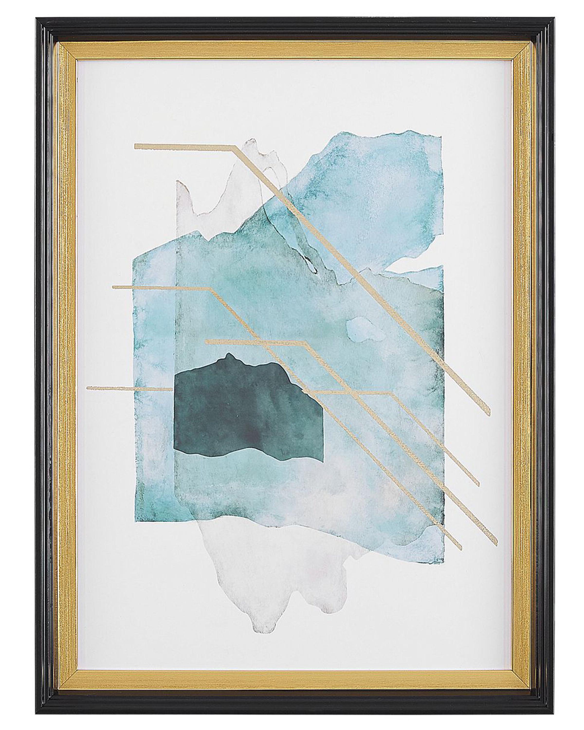Framed Wall Print TOUBA Abstract Motif 30 x 40 cm Blue