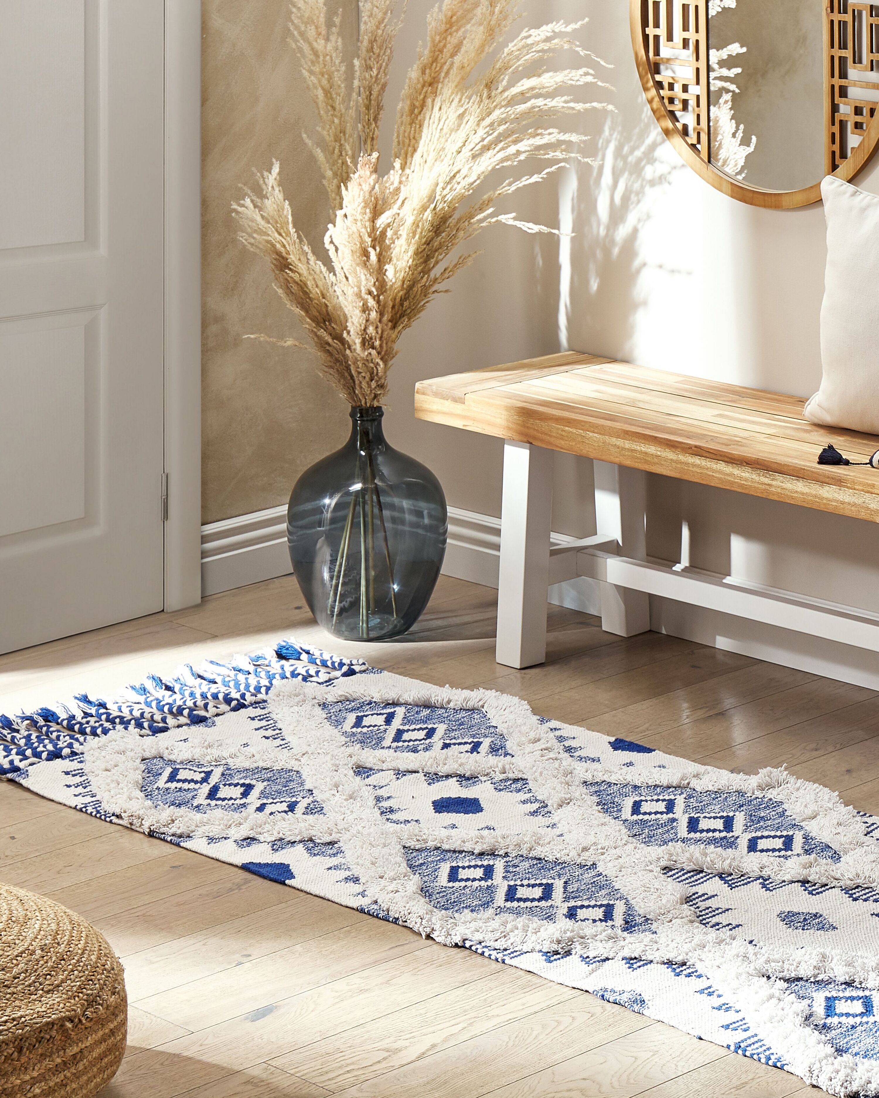 Rug MANAVGAT Light Beige 80 x 200 cm Cotton