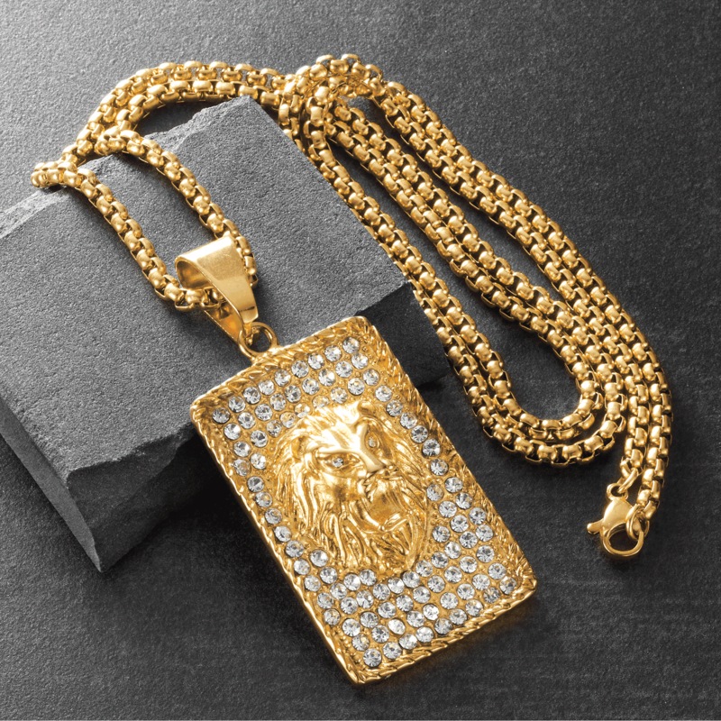 Majesty Men's Lion Head Tag Pendant - MIDNIGHT VELVET CATALOG