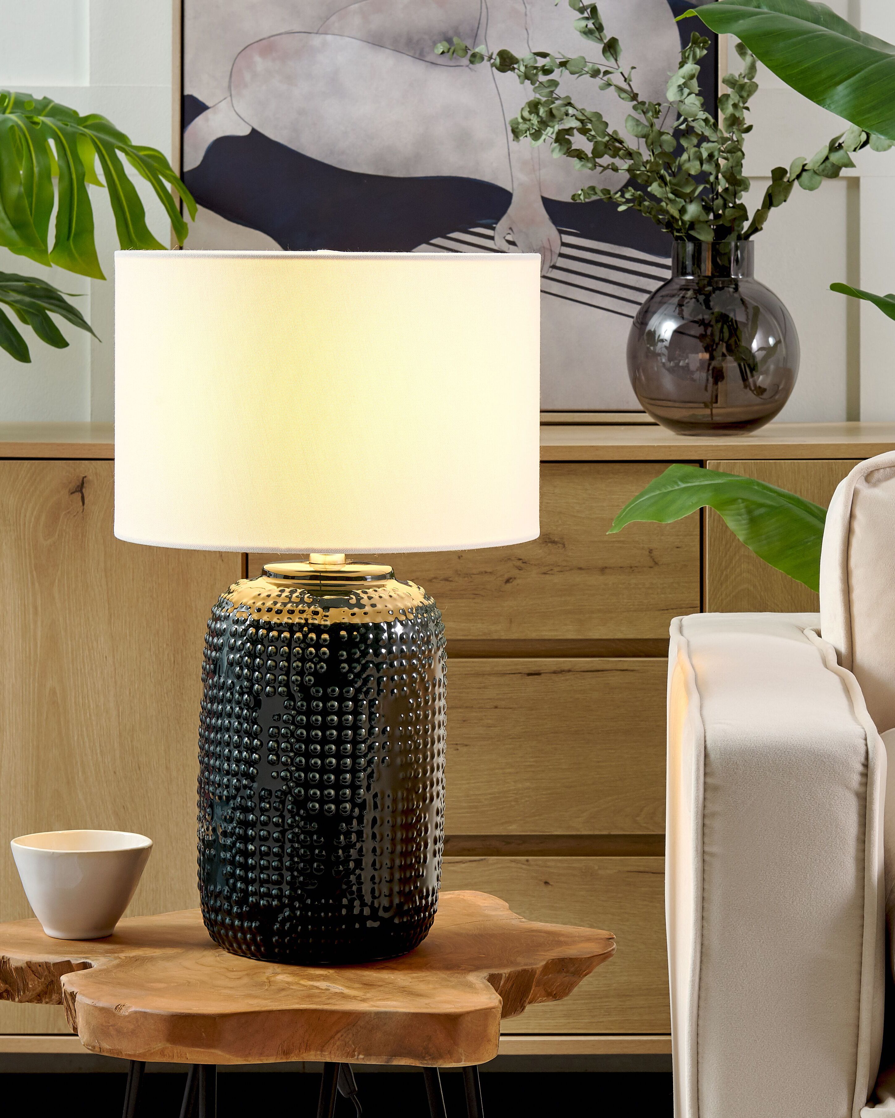 Table Lamp MUSSEL Ceramic Dark Blue