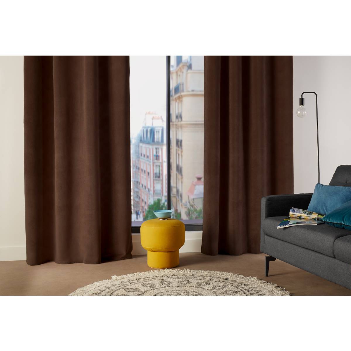 Curtain "Lilou Brown Tonka, 140x260 cm