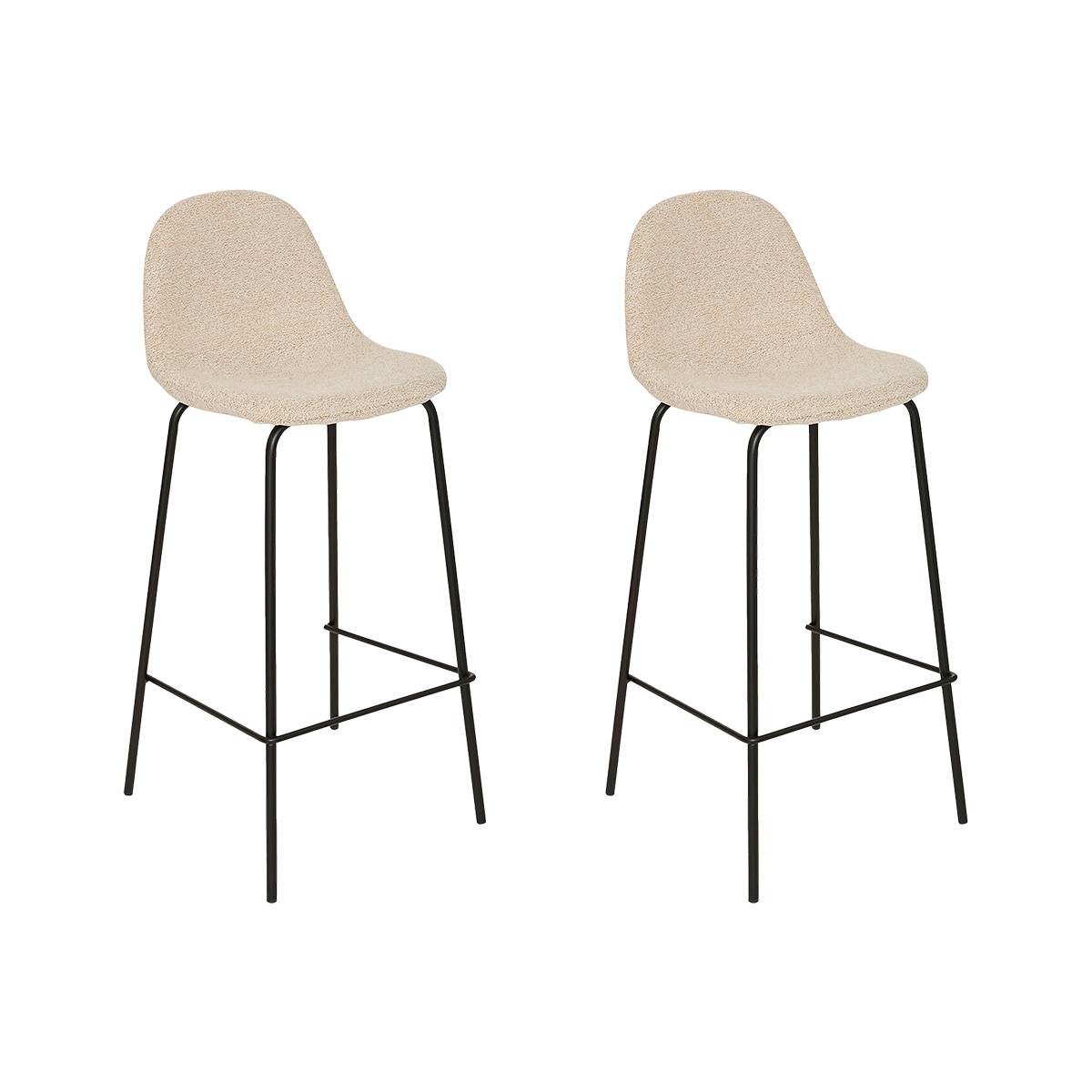 Set of 2 Stools "Vladi" White, 43.5x41.5 cm