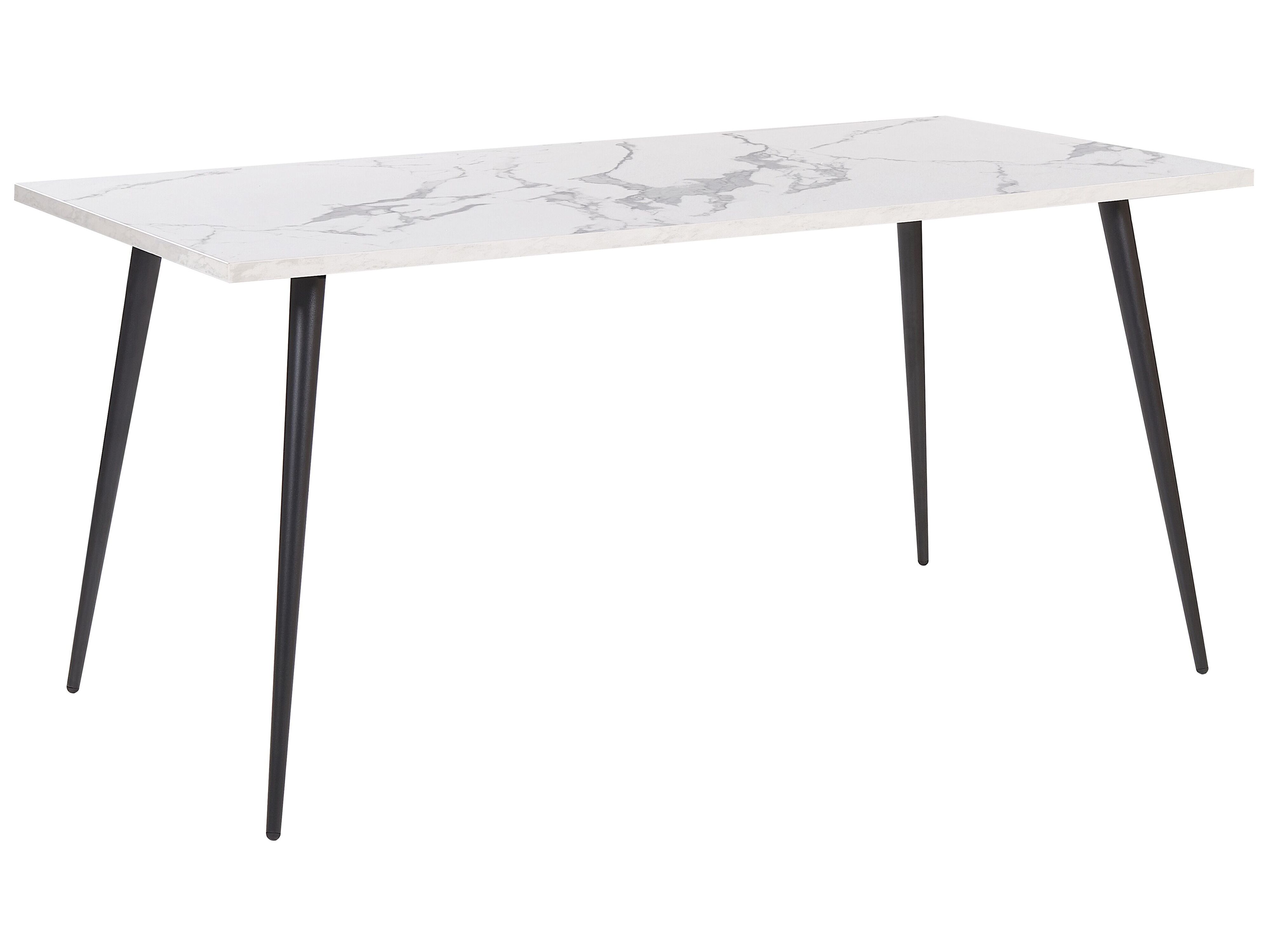 Dining Table SANTIAGO White Marble 160 cm 80 cm