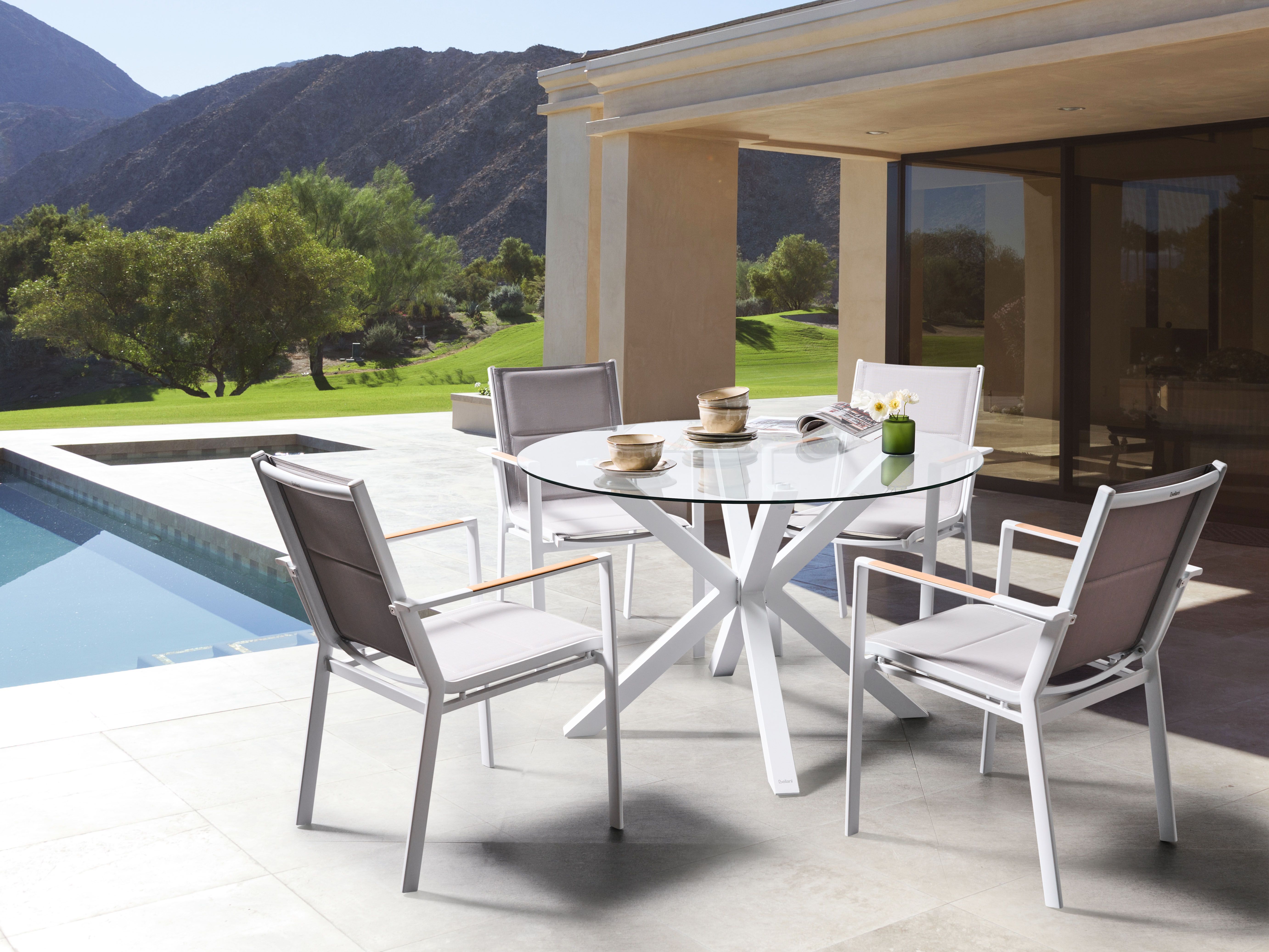 Garden Dining Set 4 Seater MALETTO/BUSSETO Metal White