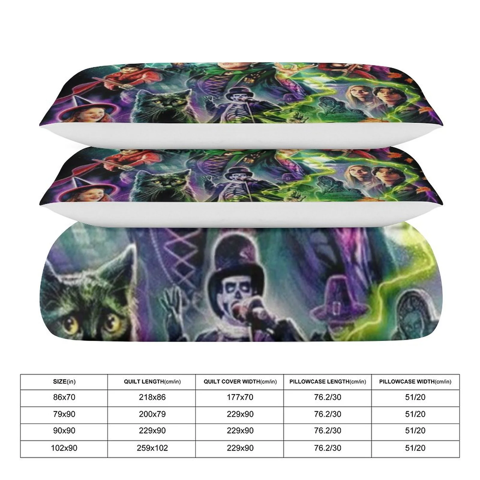 Hocus Pocus 3 Pieces Quilt Cover Set Soft Bedding Set 1 Duvet Cover + 2 Pillow Shams Home Bed Cover 86