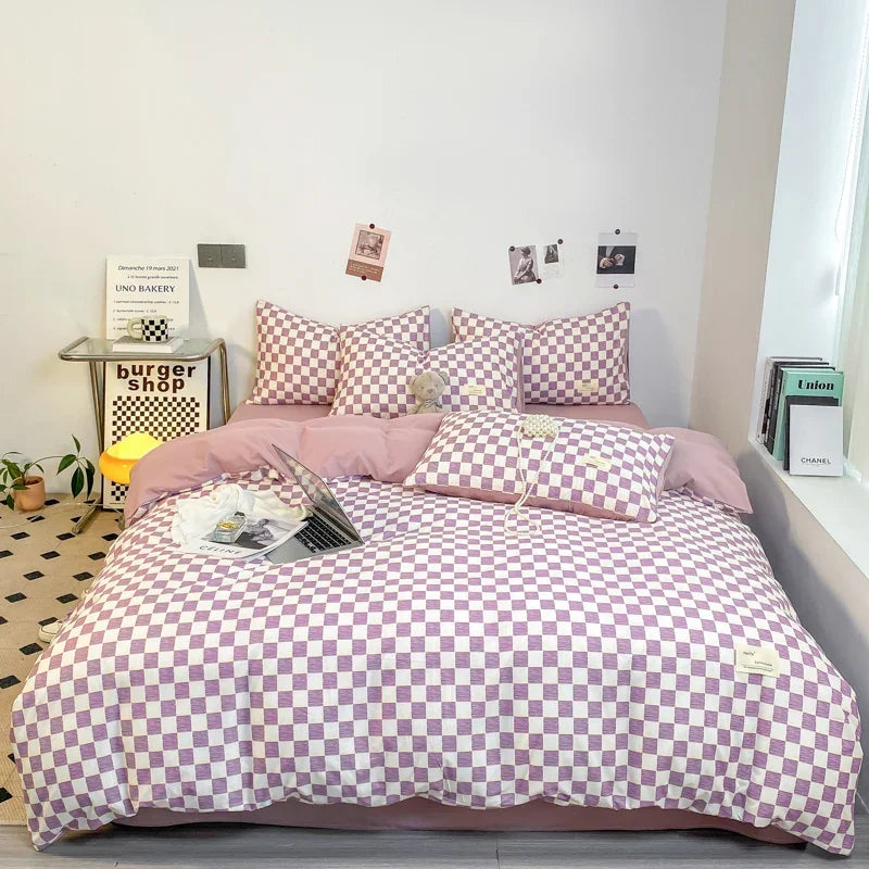 MonoGrid - Modern Geruite Bedset