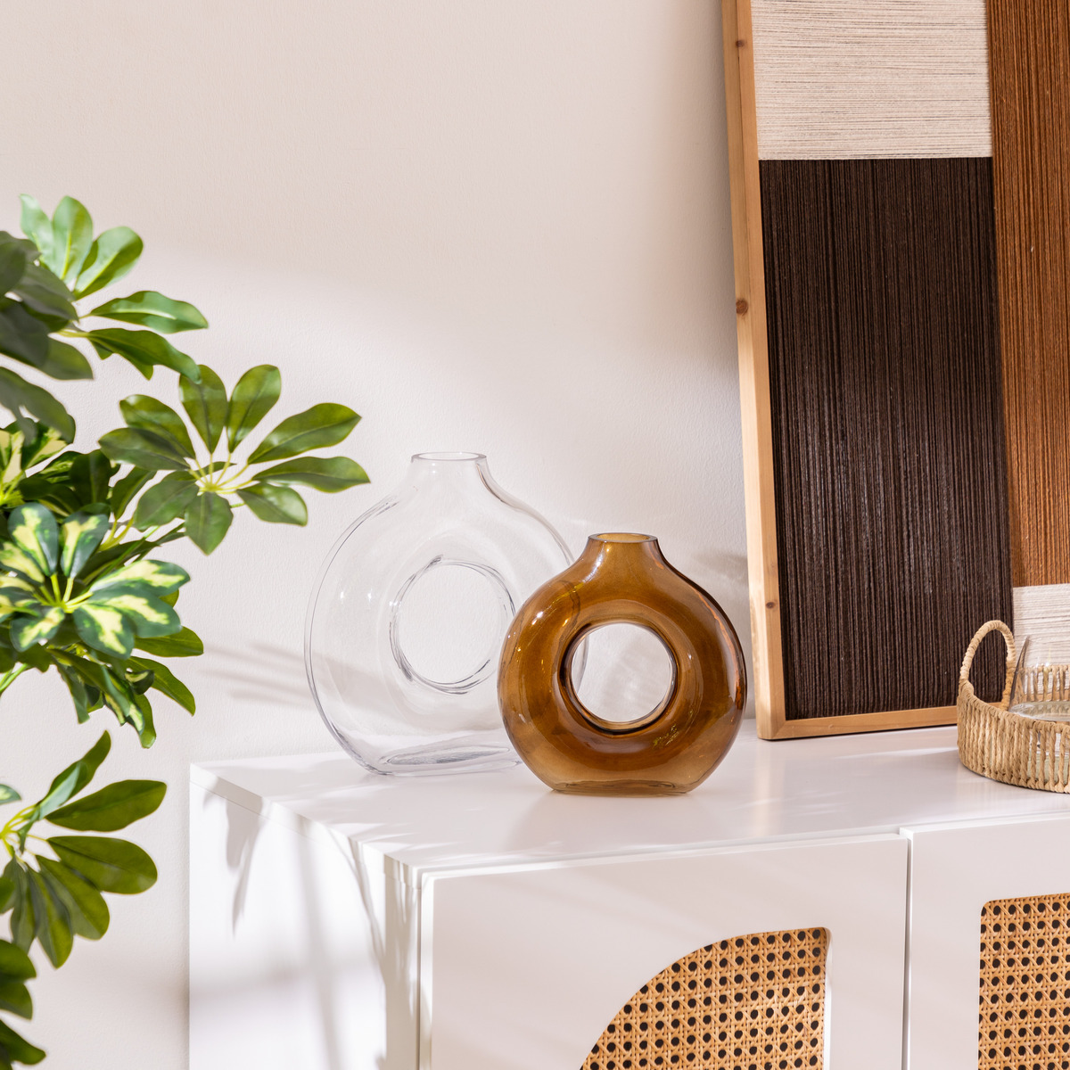 Vase "Circle" Amber, H. 20.5 cm