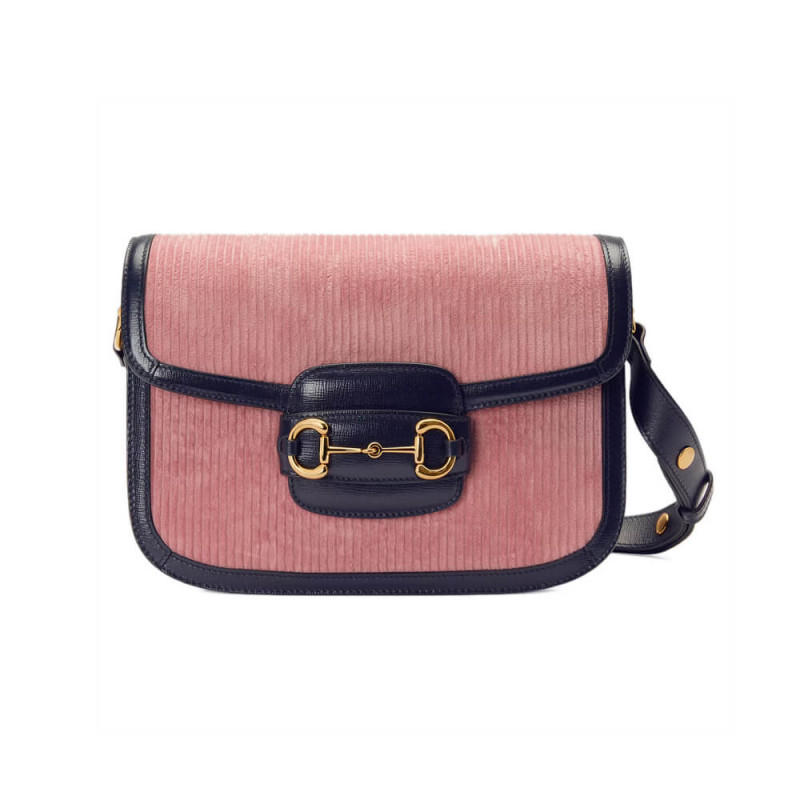Replica Gucci Horsebit 1955 Small Bag 602204 Pink Corduroy1:1High-quality replica