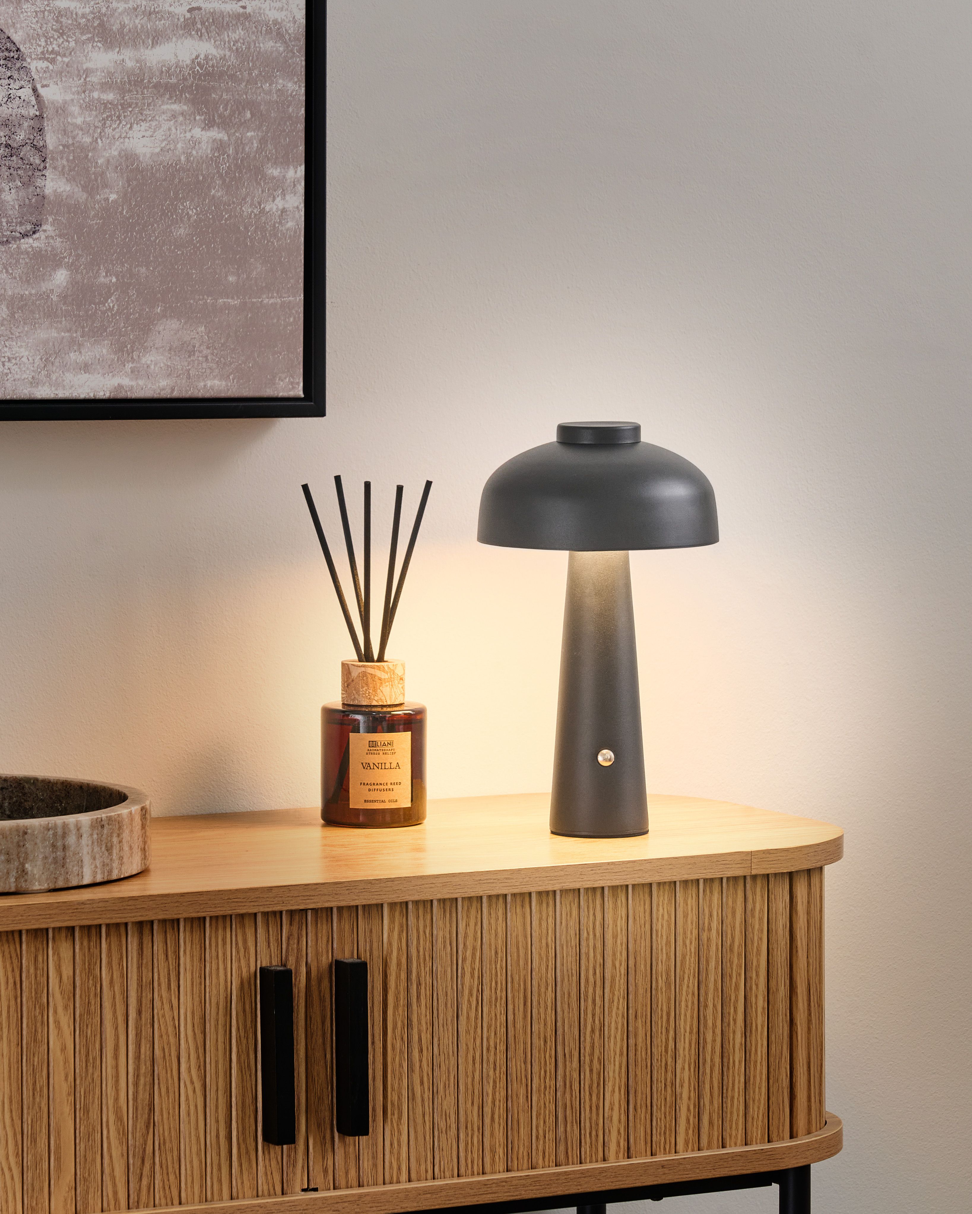 Wireless LED Table Lamp AGUSAN with Dimmer Metal Black