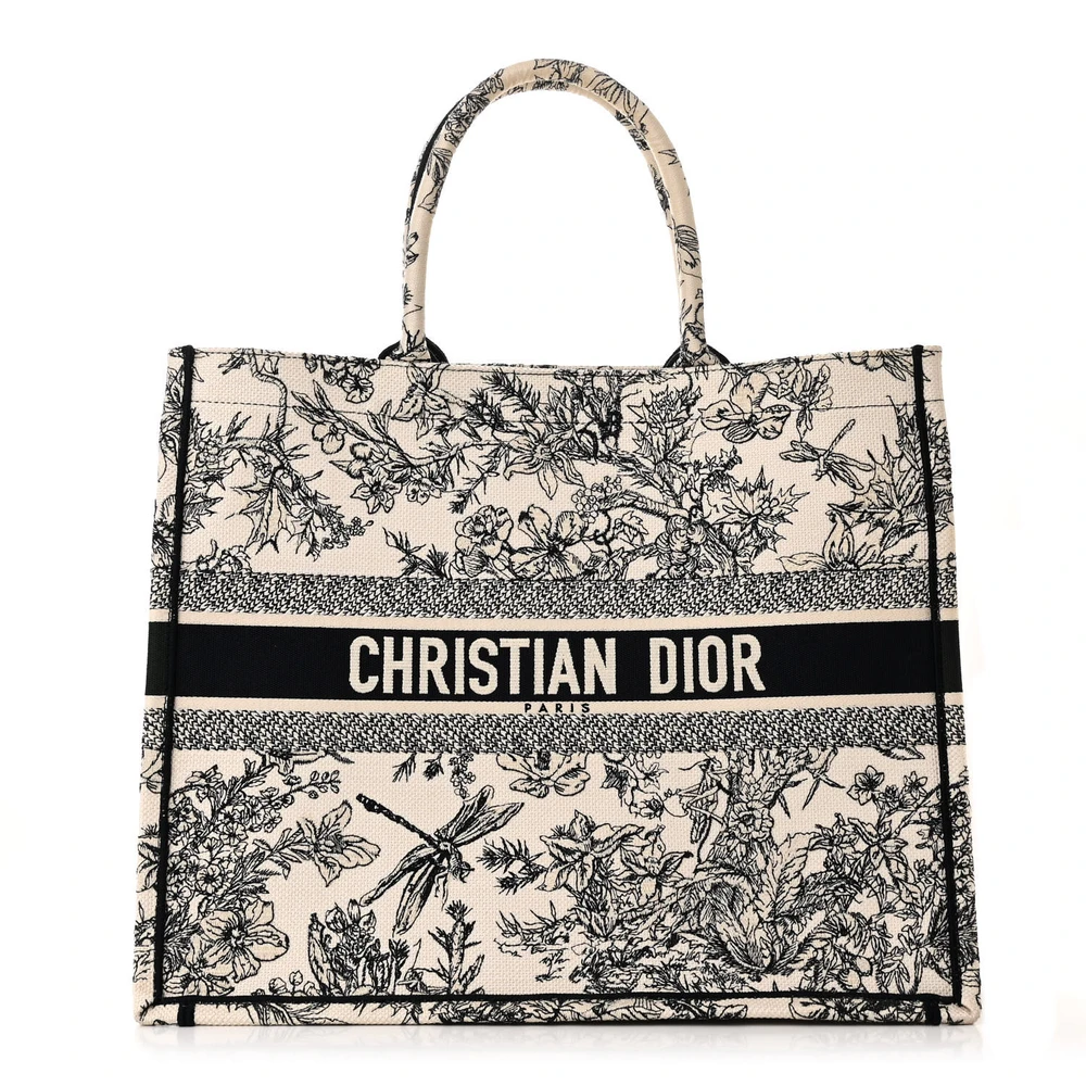 Dior Latte Embroidered Book Tote Replica – Mirror Quality Craft