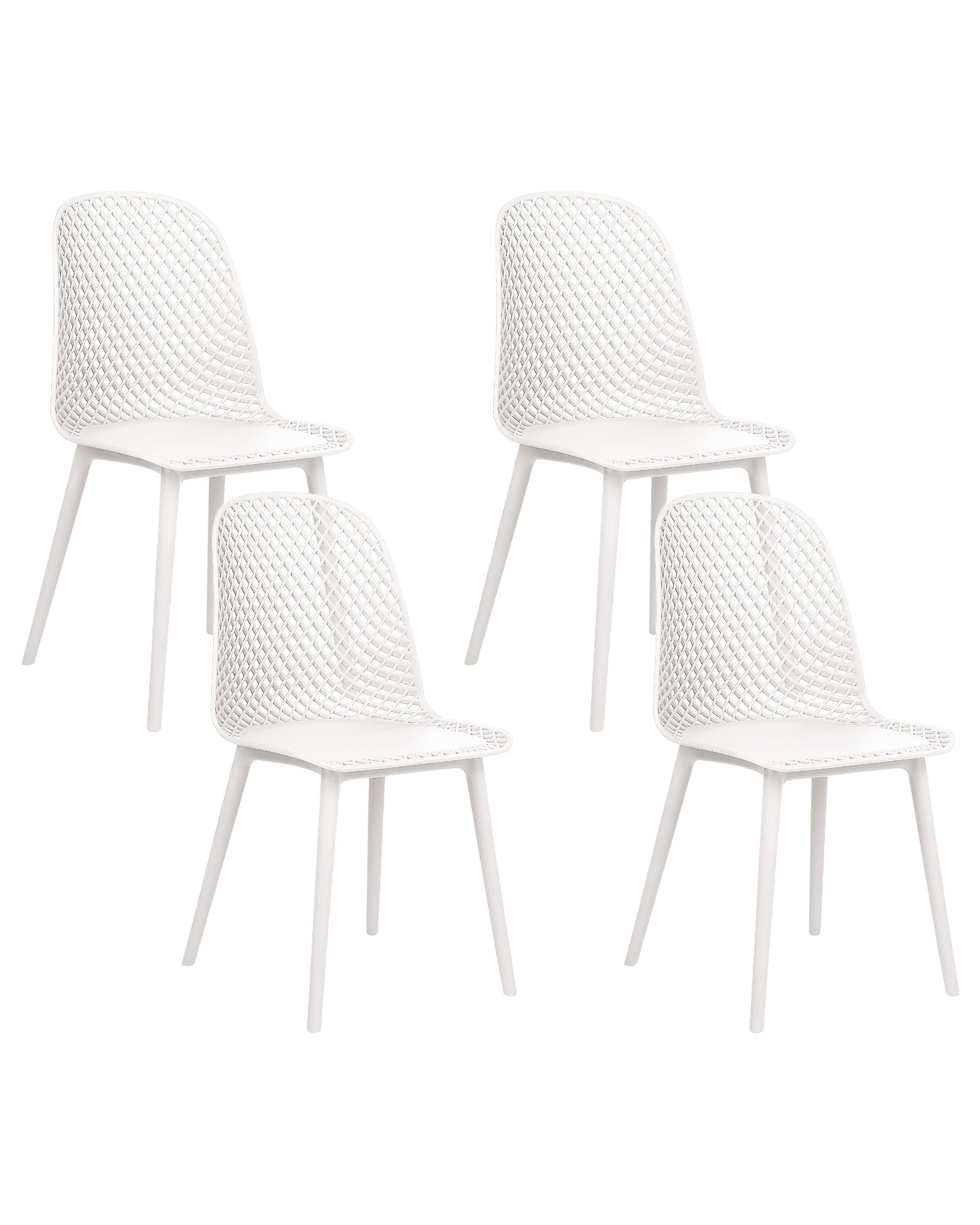 Set of 4 Dining Chairs EMORY White