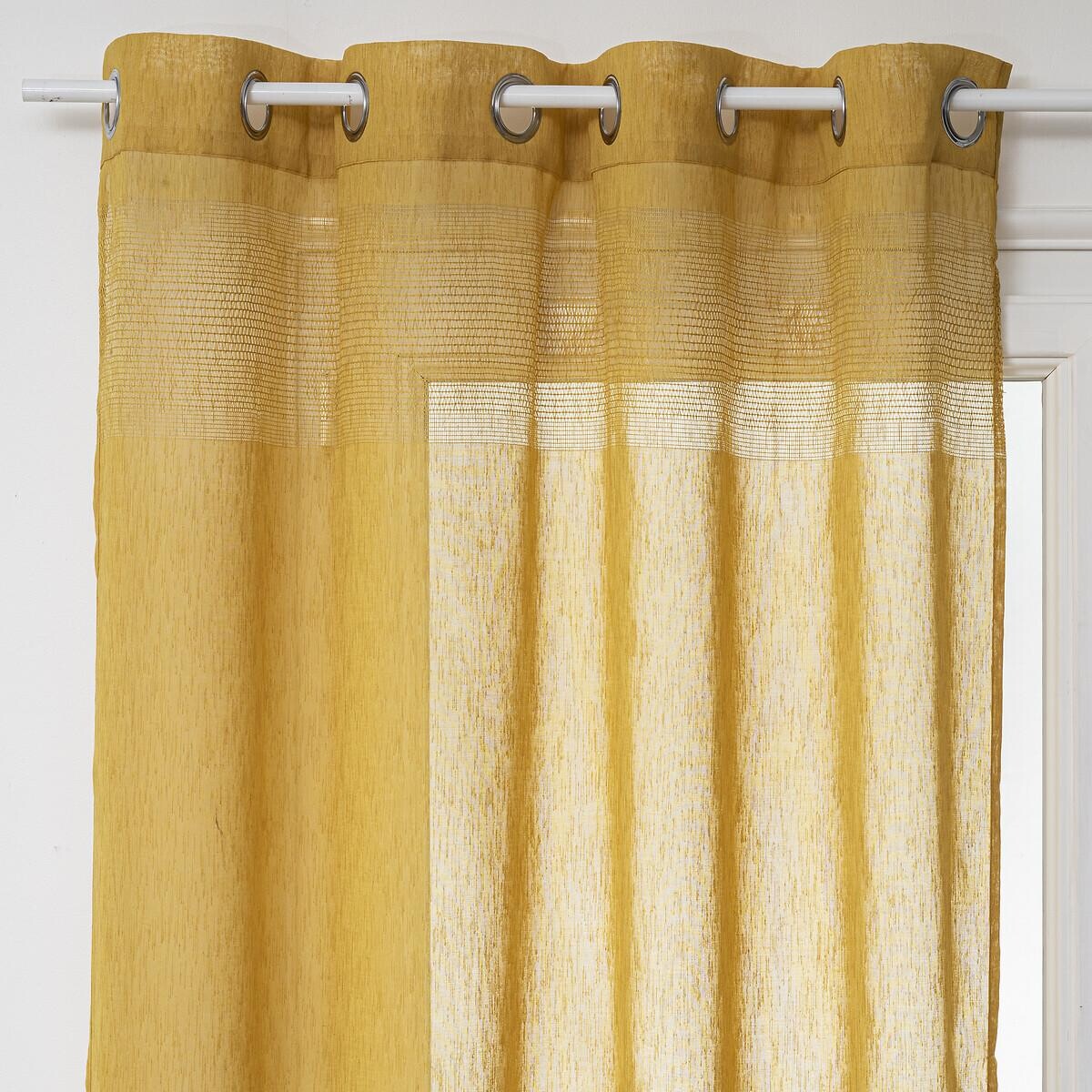 Sheer Curtain "Sab" Mustard yellow, 140x240 cm