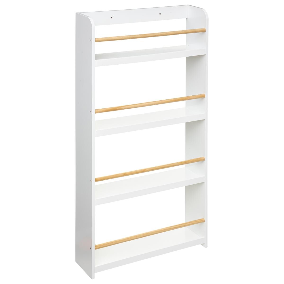 Kids bookcase 4 shelves White, H.118 cm
