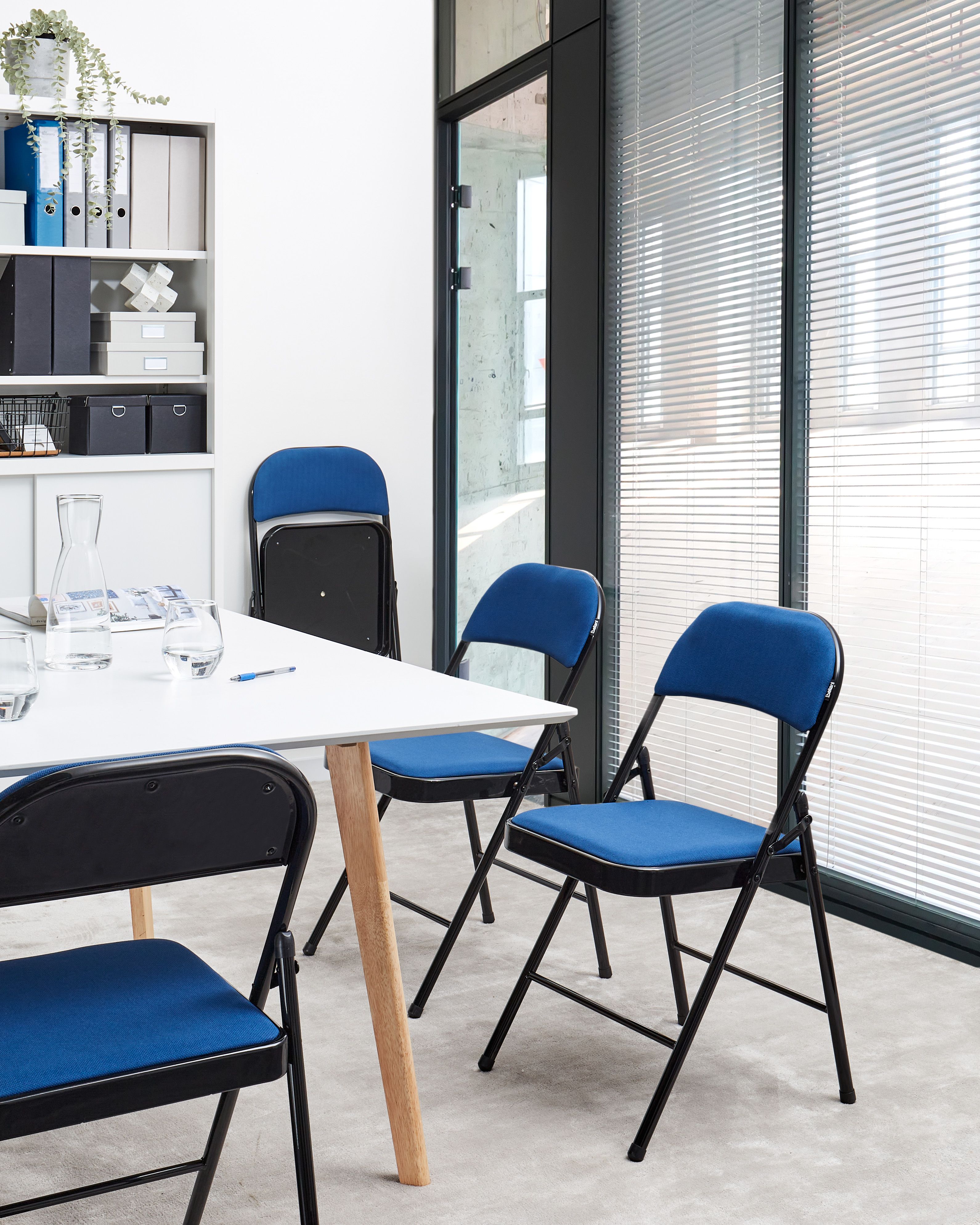 Set of 4 Folding Chairs SPARKS Blue