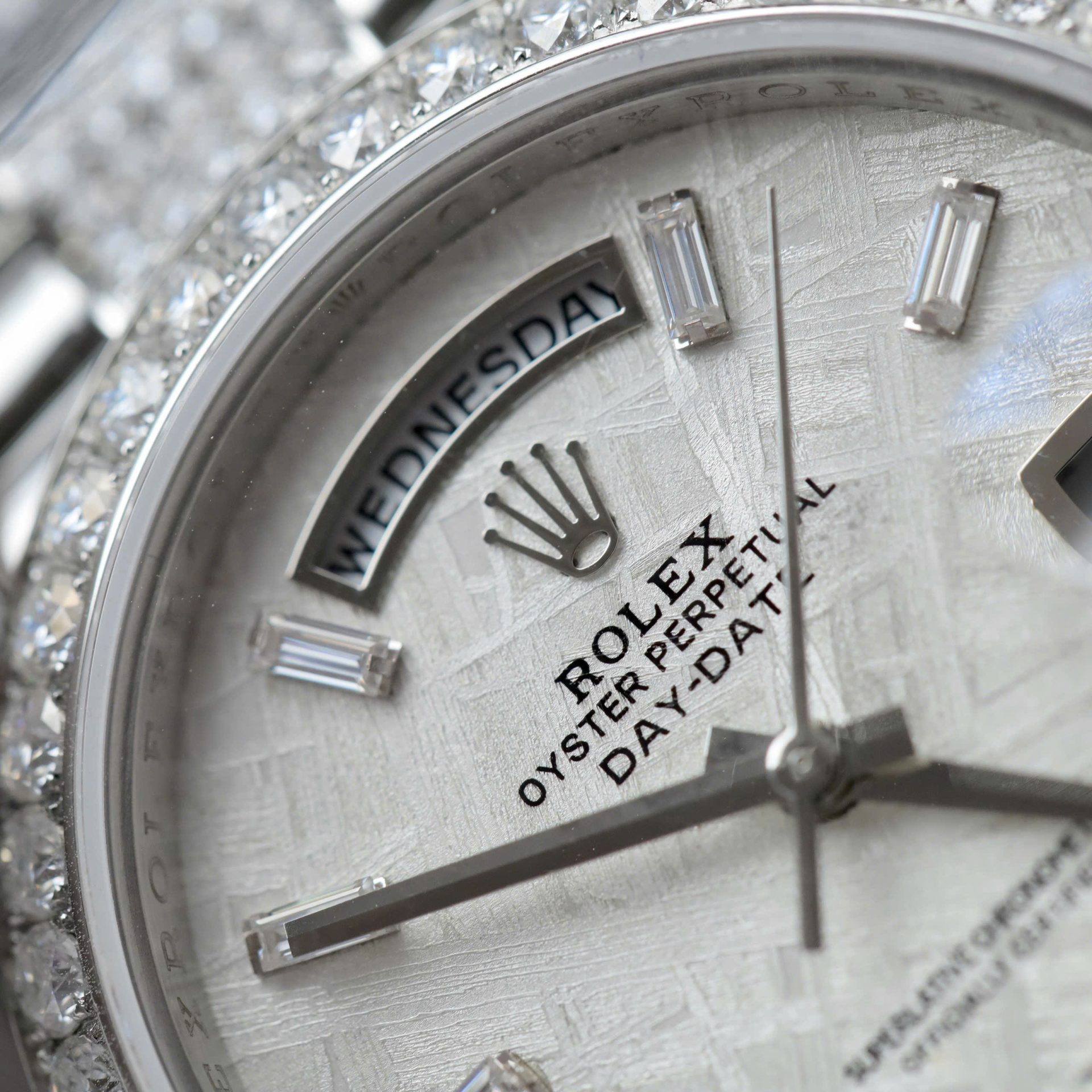 Rolex Day-Date Best Replica Watch Meteorite Dial Moissanite Diamonds Custom 40mm - Top club
