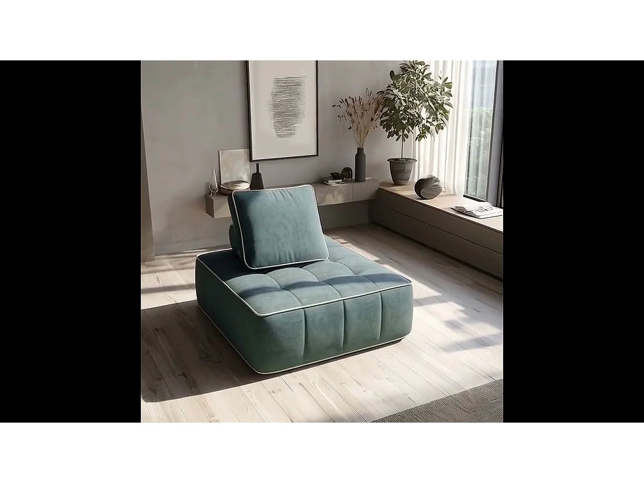 Coco Living Fauteuil Zen 1 place - sauge et blanc