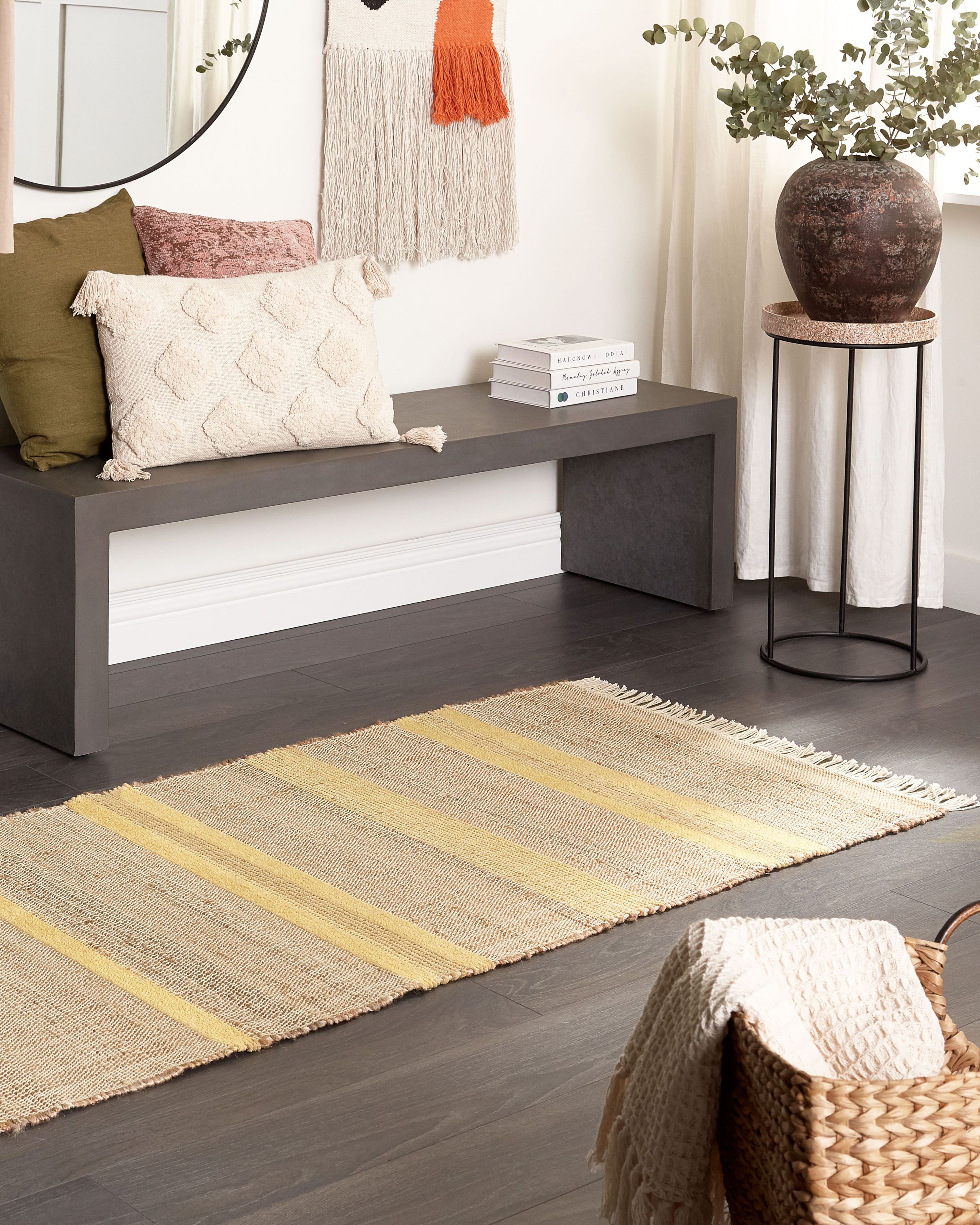 Rug TALPUR Yellow 80 x 300 cm Jute