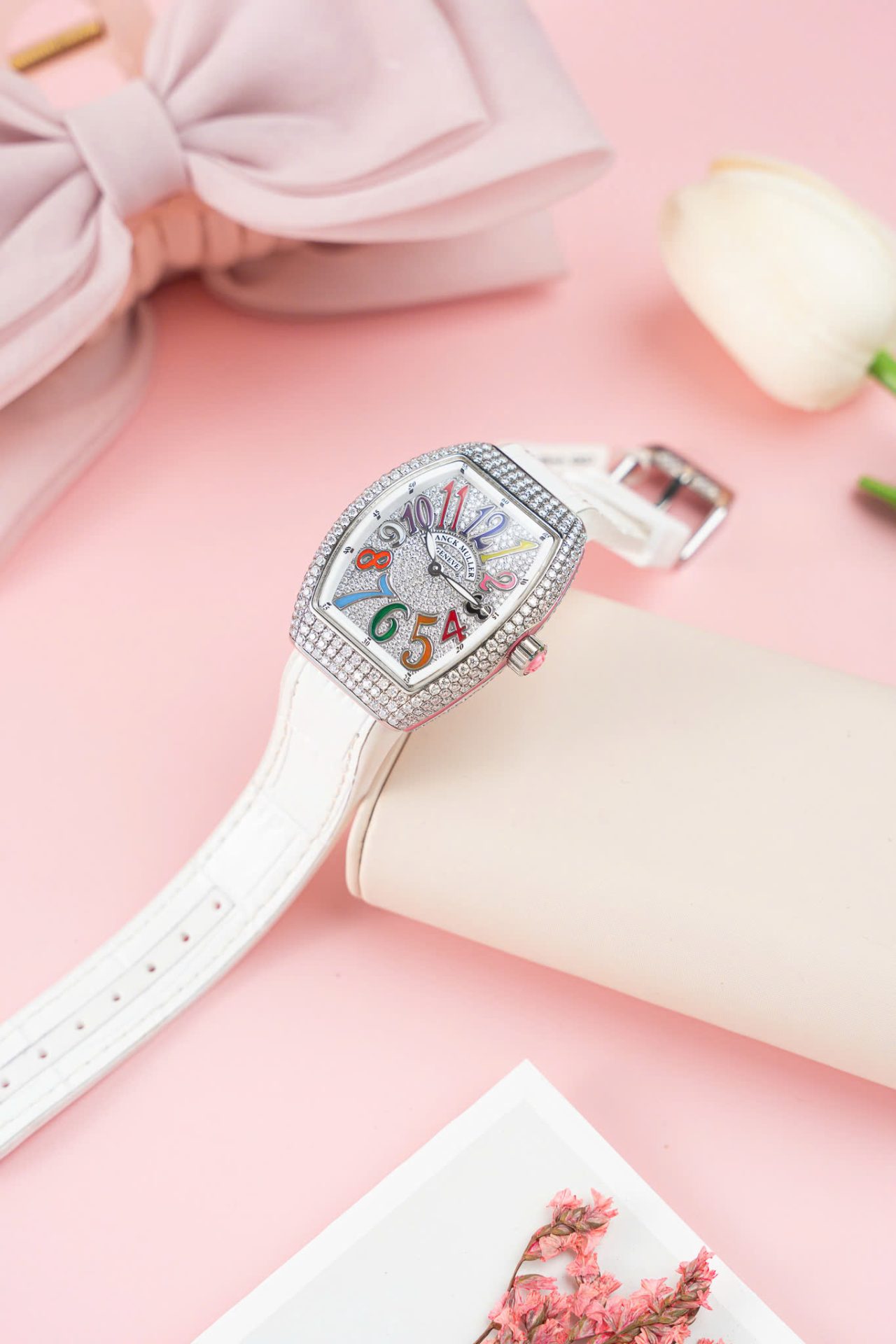 Franck Muller V32 Copies Watches Custom Diamonds Moissanite Hong Kong 36mm - Elite Watch Atelier