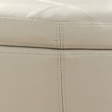 OSP Furniture Home Furnishings Augusta Round Storage Ottoman in Espresso Bonded Leather with Decorative Nailheads - Image 4