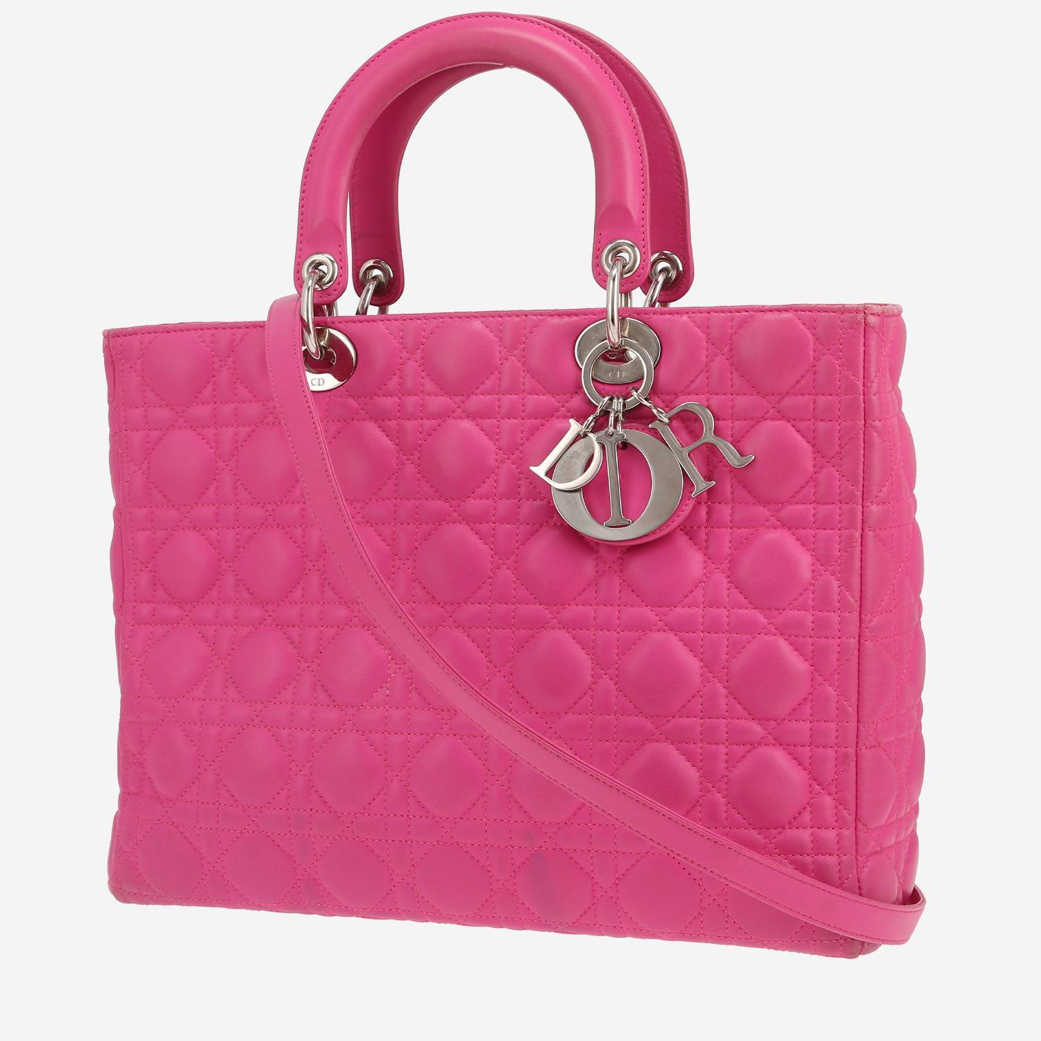Dior Lady Dior handbag in pink leather cannage1:1High-quality replica
