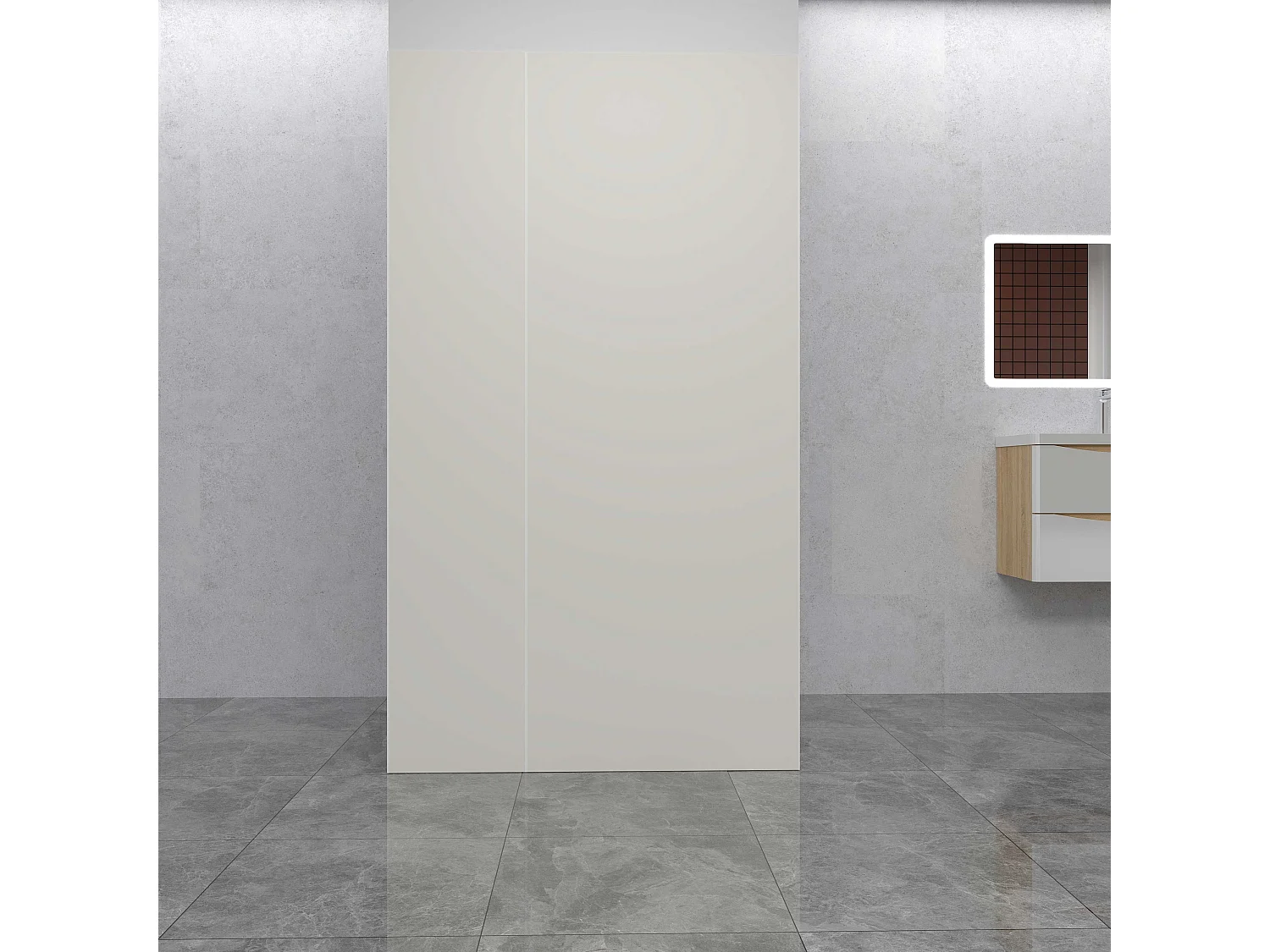 AICA Lot de 2 panneaux muraux de douche Ivoire en aluminium avec 1 profilés — L40xL80xH210 cm ,protection murale, antimoisissure,facile à installer