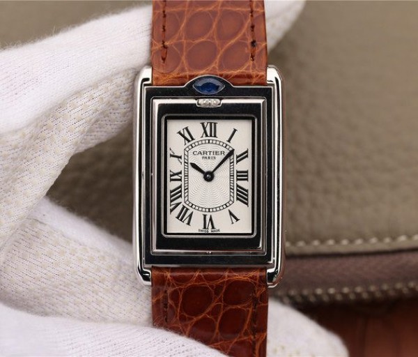 Replica Cartier Tank Reversible White Dial Leather Strap - Top club