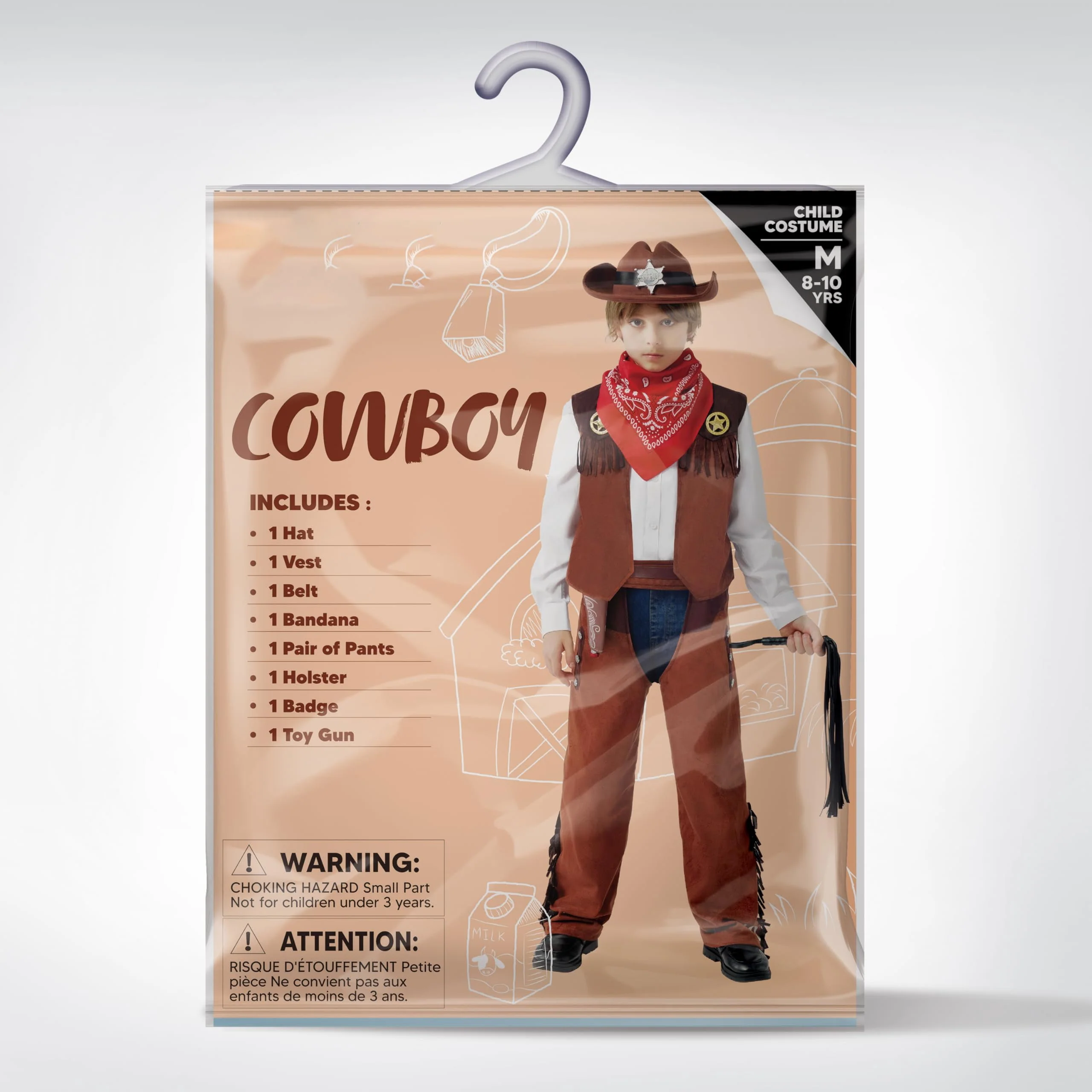 Joyfy Halloween Cowboy Costume for Boys, Kids Cowboy Costume Set, Brown Western Style Cowboy Outfit with Cowboy Hat for Toddler Dress-up Party Cosplay - Image 6 Joyfy Halloween Cowboy Costume for Boys, Kids Cowboy Costume Set, Brown Western Style Cowboy Outfit with Cowboy Hat for Toddler Dress-up Party Cosplay - Image 6
