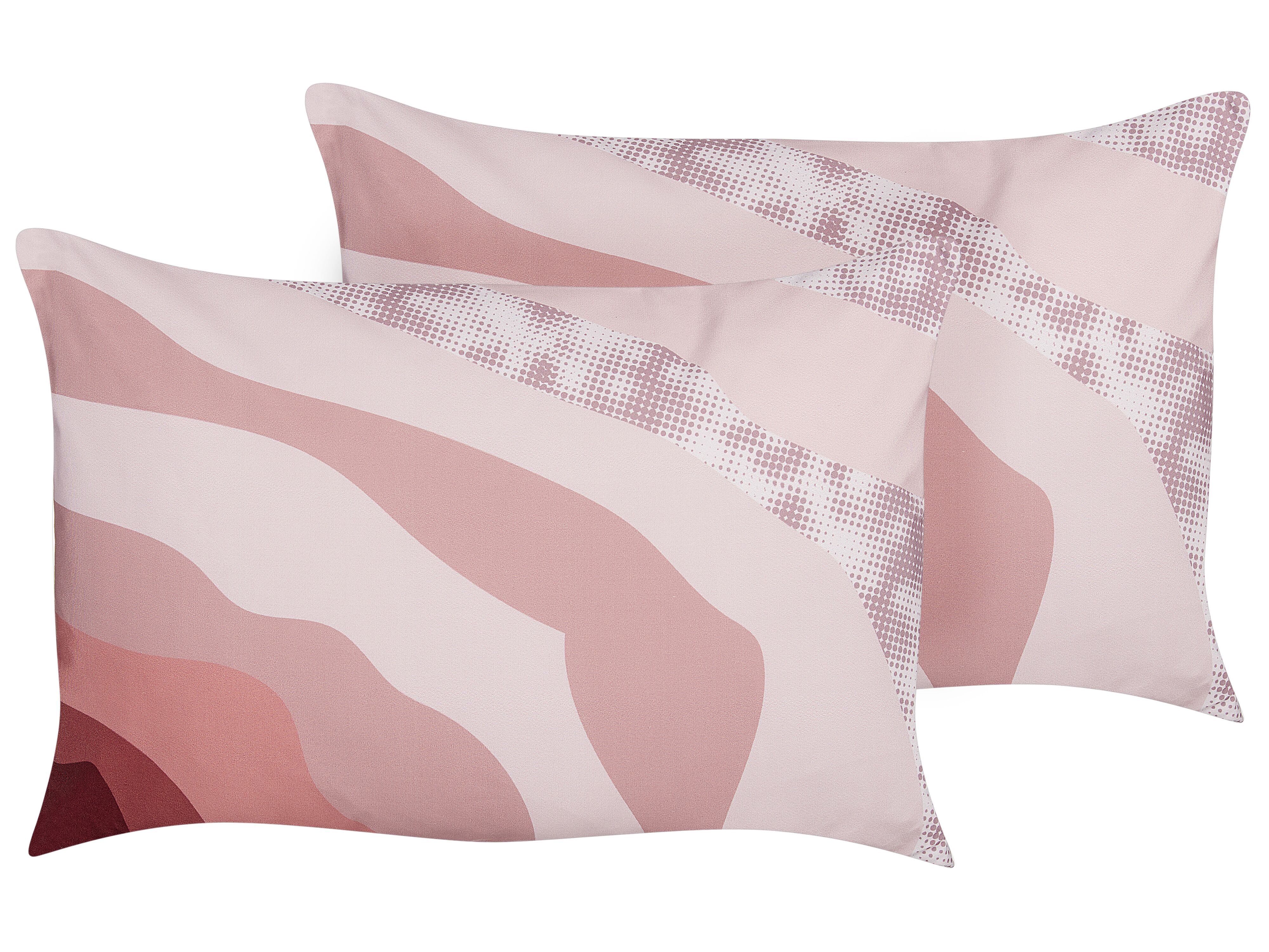 Set of 2 Outdoor Cushions CAMPEI Abstract Pattern 40 x 60 cm Pink