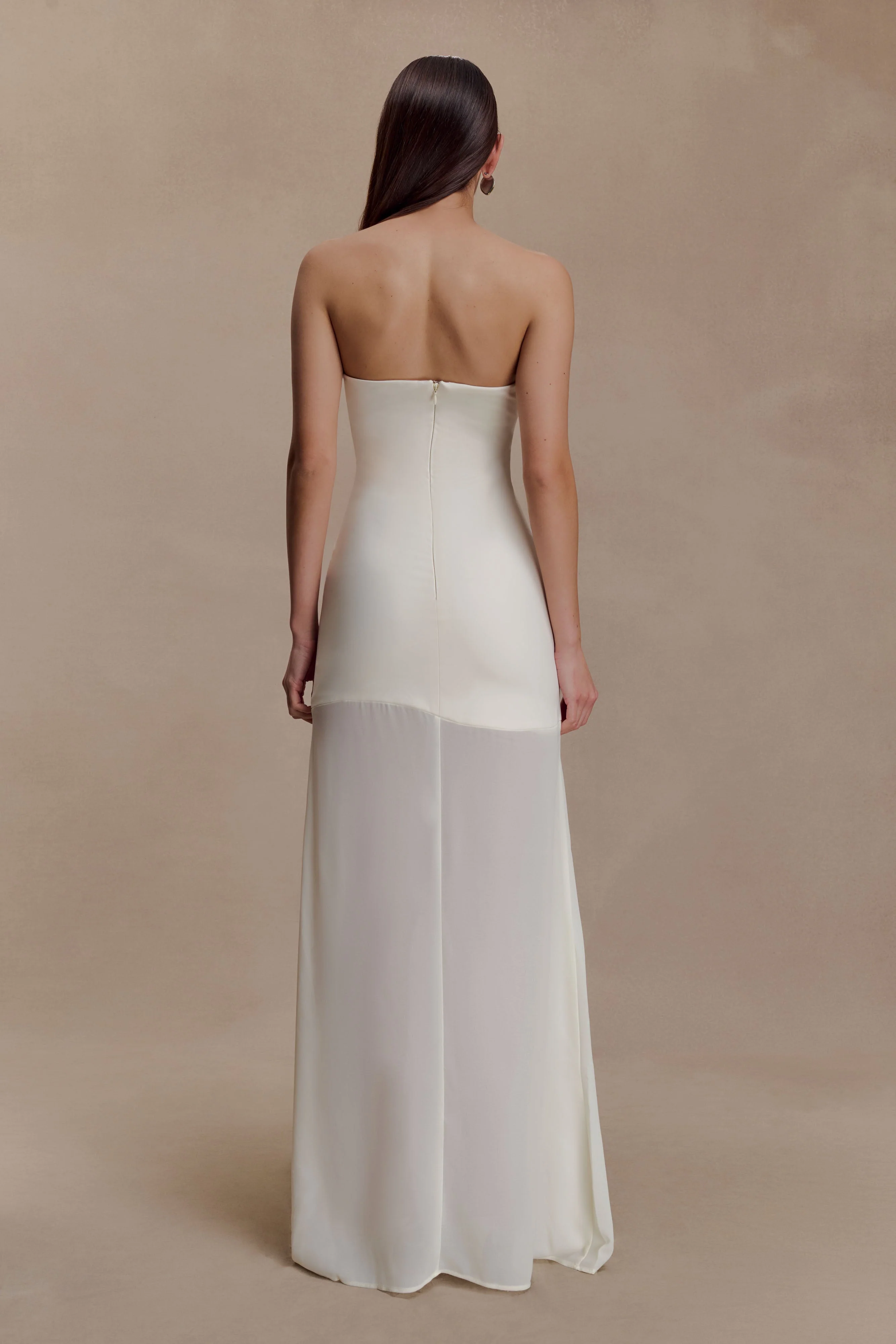 Mason Crepe And Chiffon Maxi Dress - Ivory
