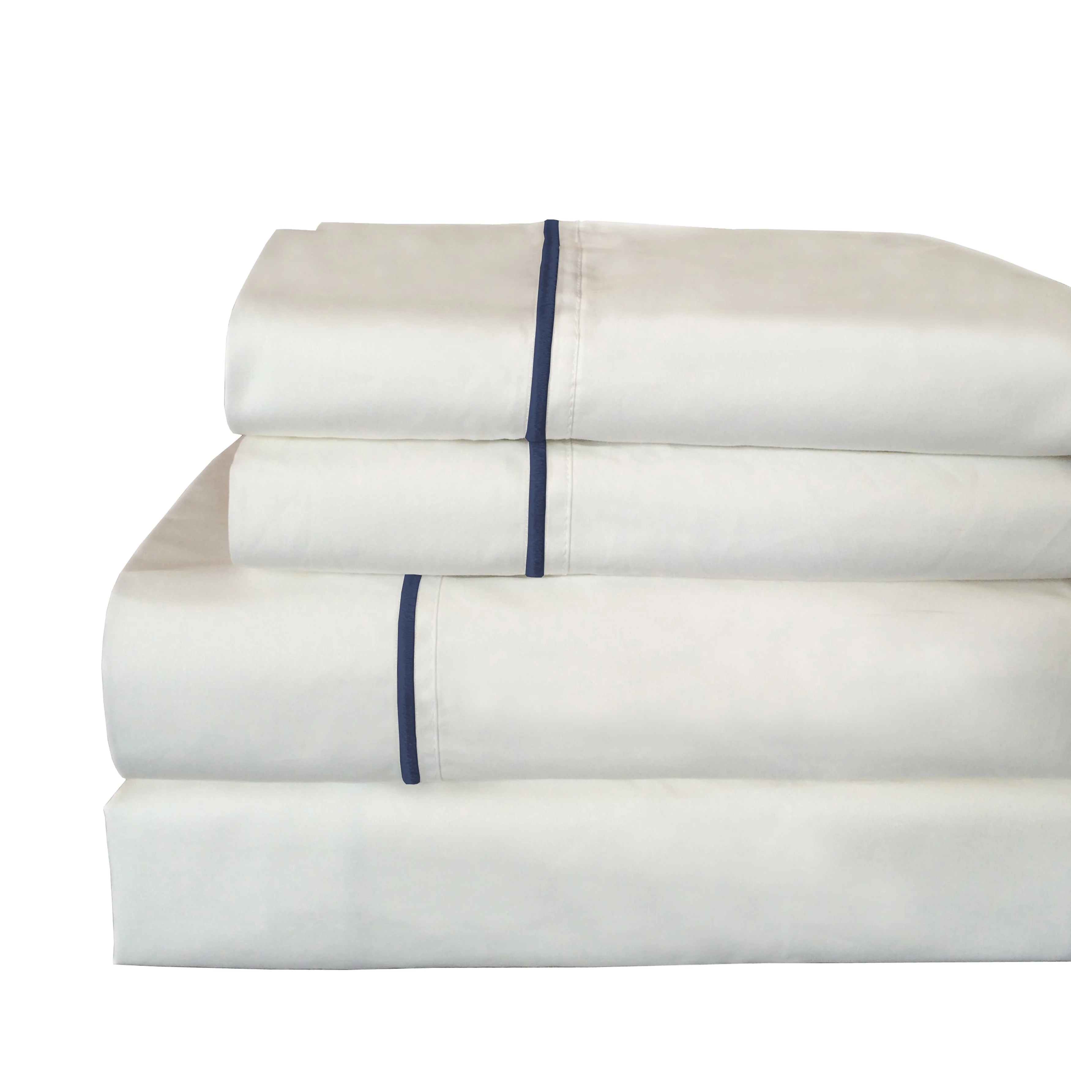 MELANGE HOME Percale Single Marrow Embroidery Bed Sheet Set & Pillowcase Pair