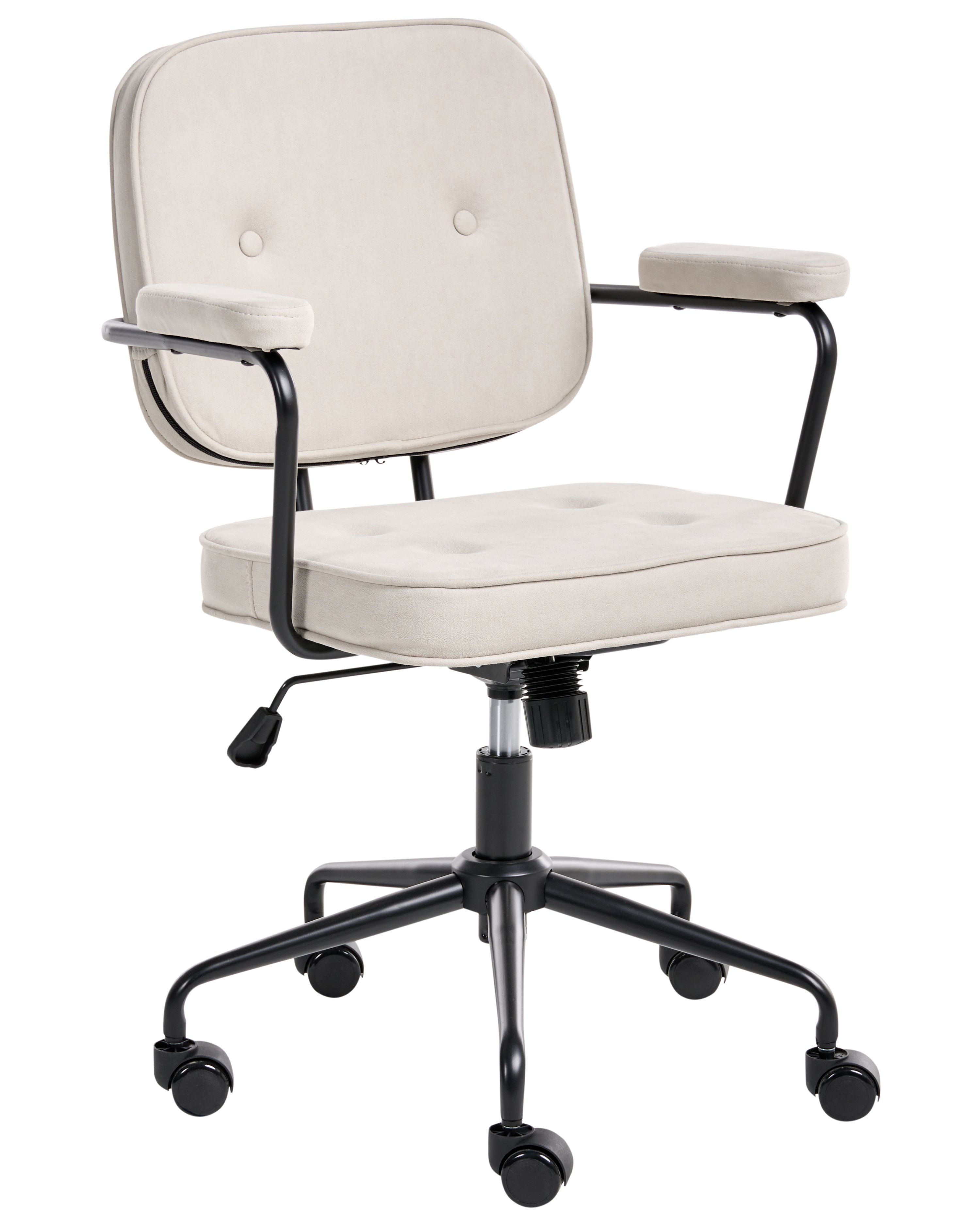 Desk Chair PAWNEE Velvet Light Beige