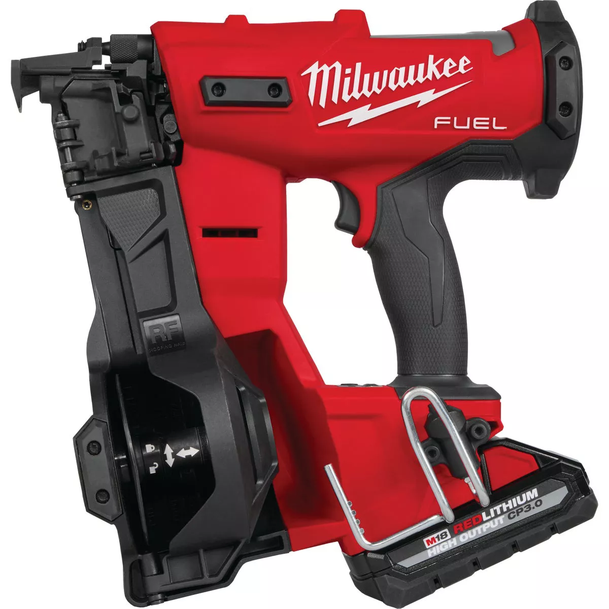Milwaukee M18 FUEL Brushless Cordless Coil Roofing Nailer Kit with 3.0 Ah Battery & Charger