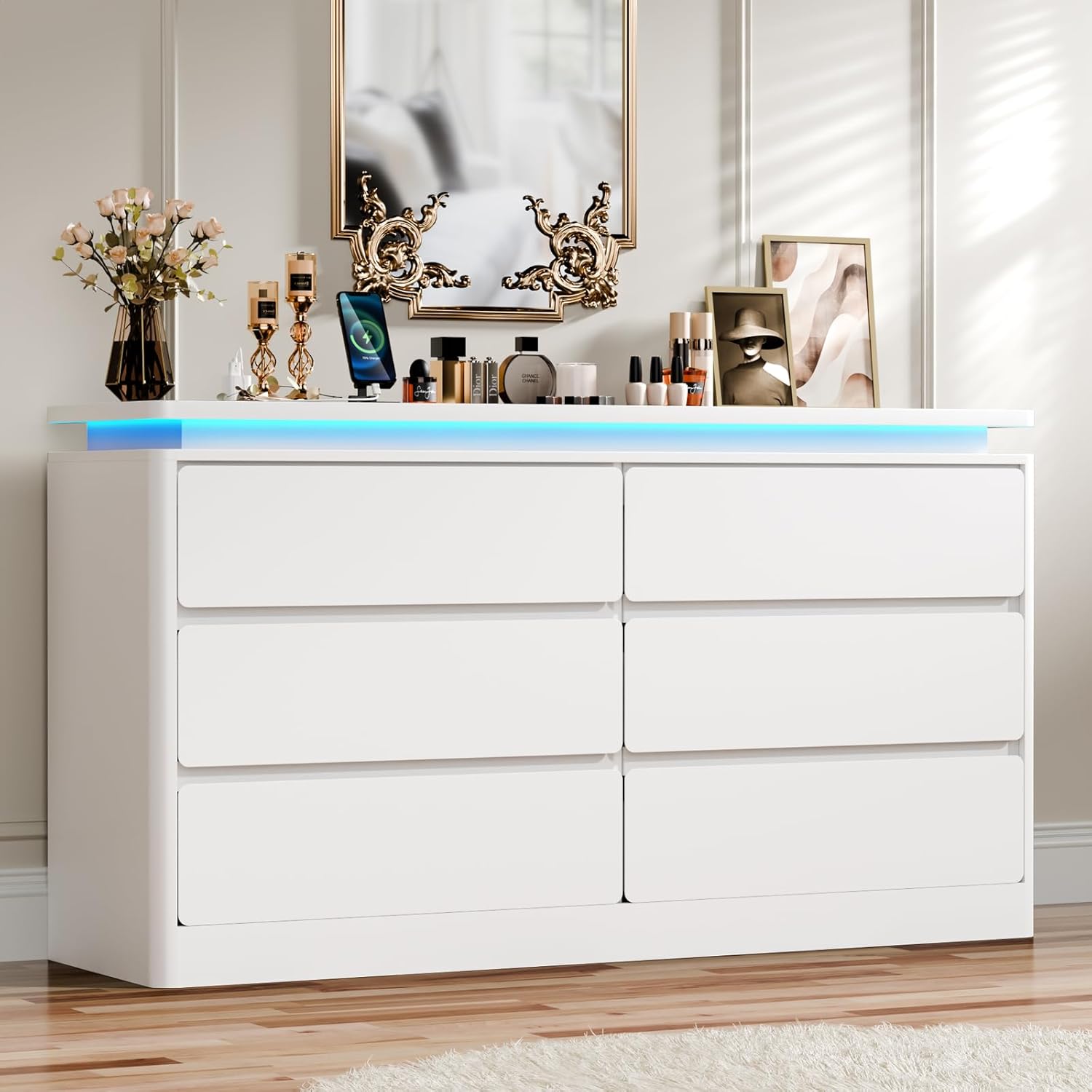 6 Drawer Dresser for Bedroom, 47.2