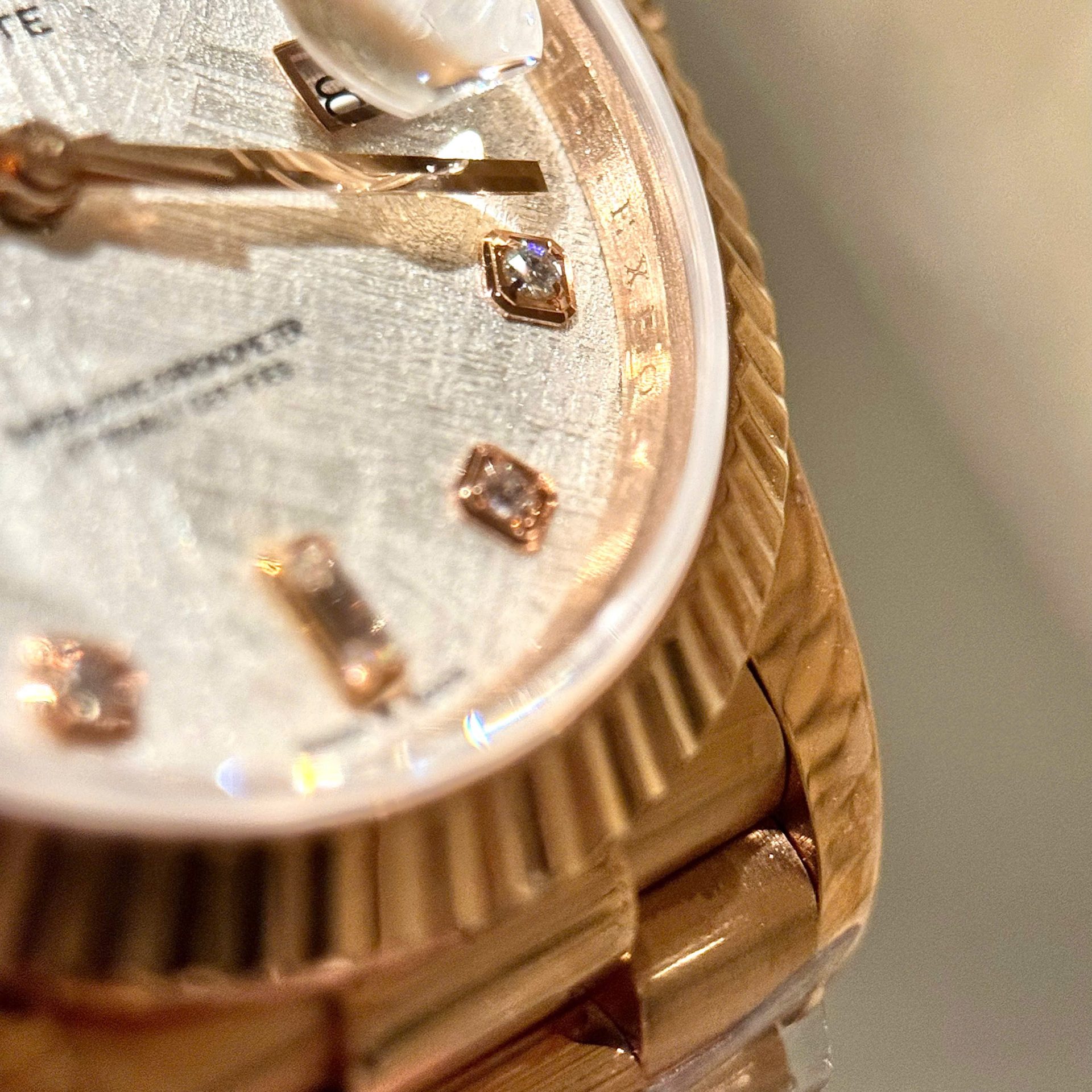Rolex Replica Watch Day-Date Meteorite Dial With Moissanite Diamonds Hour Markers Custom Gold Wrapped GMF 40mm - Top club