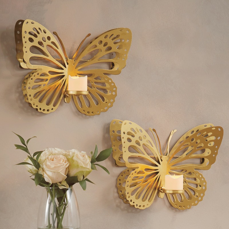 Set of 2 Butterfly Candle Sconces - MIDNIGHT VELVET CATALOG