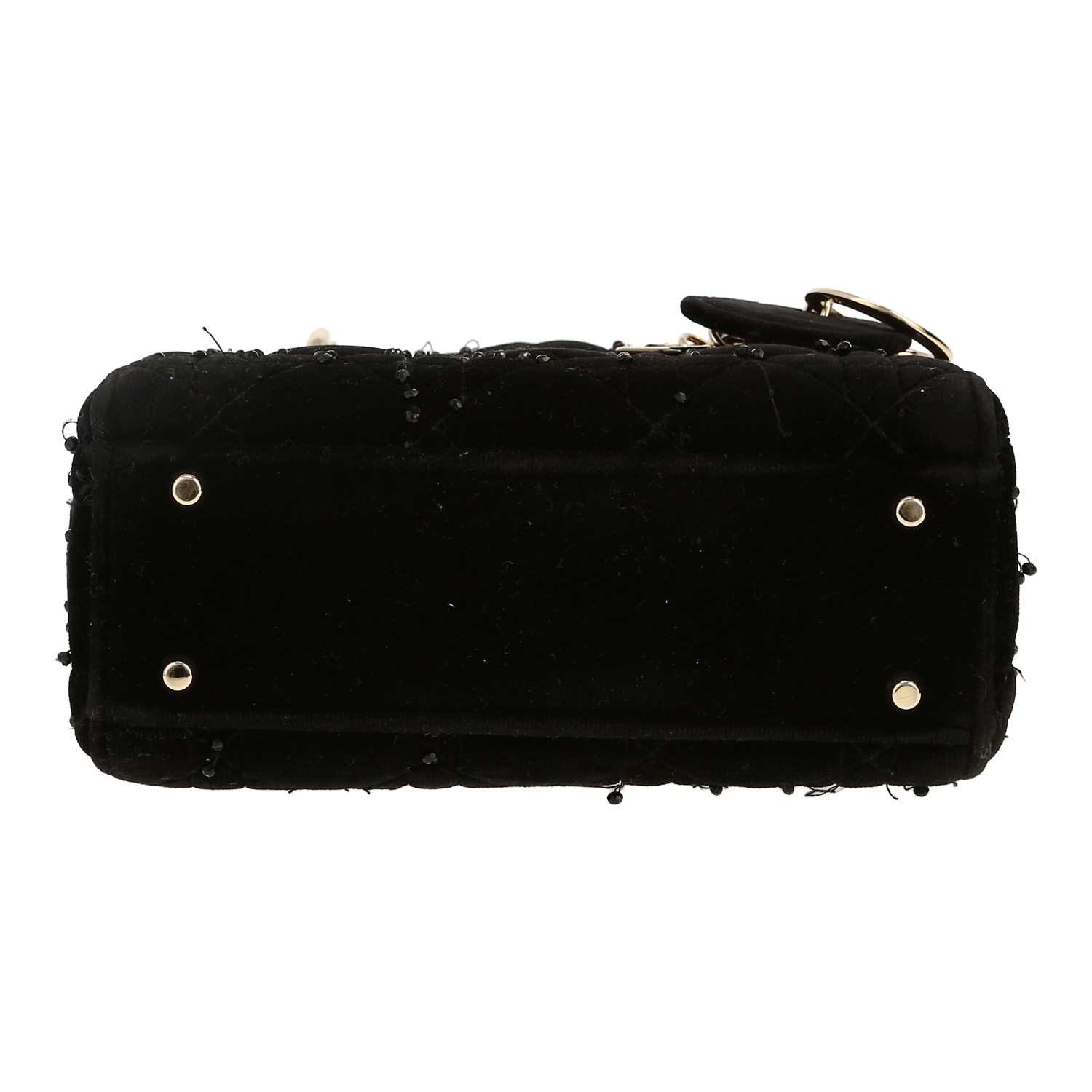 Dior Lady Dior handbag in black velvet1:1High-quality replica